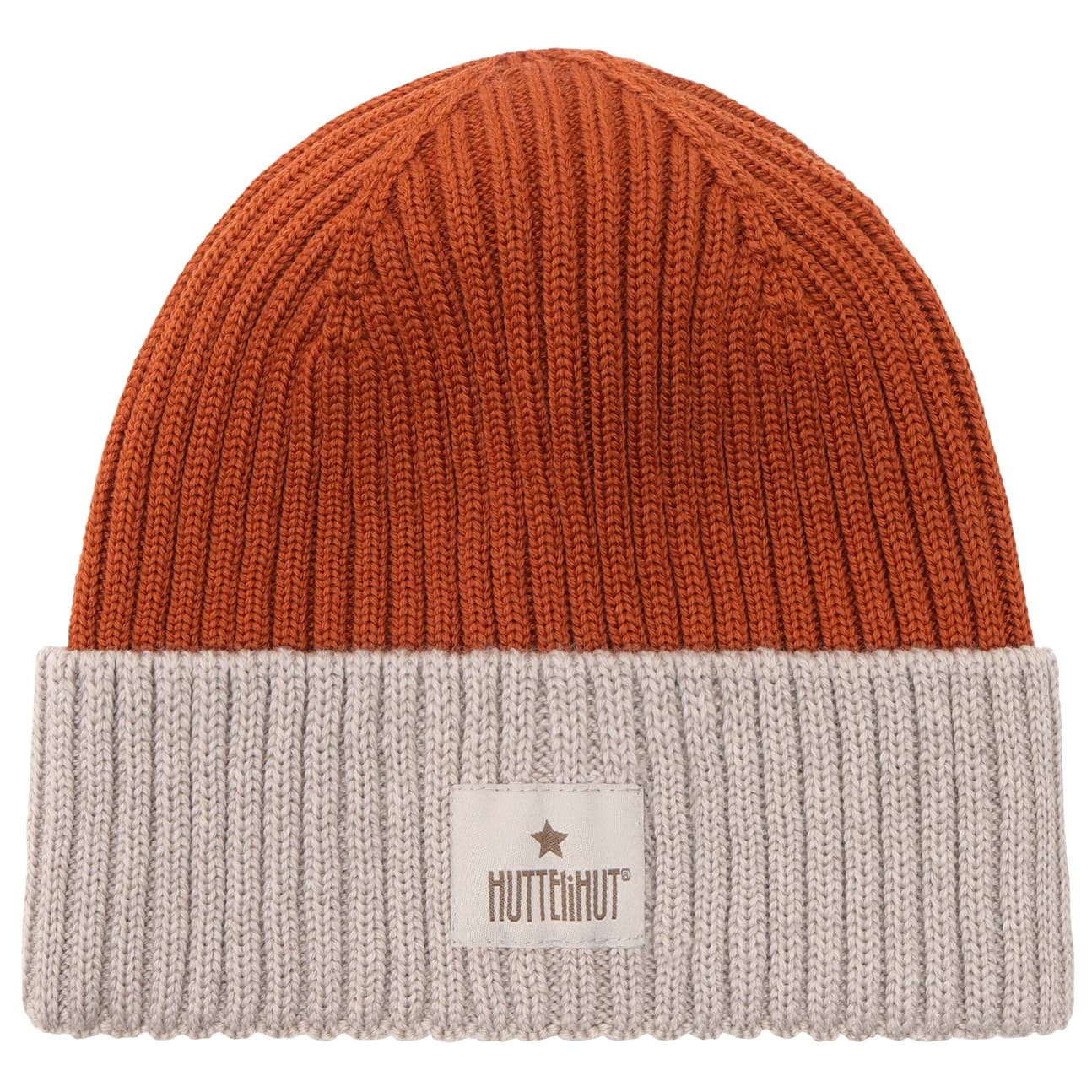 Детска зимна шапка (beanie) Huttelihut Kid's Hat Wool Knit Color Block Beanie - Ginger Bread