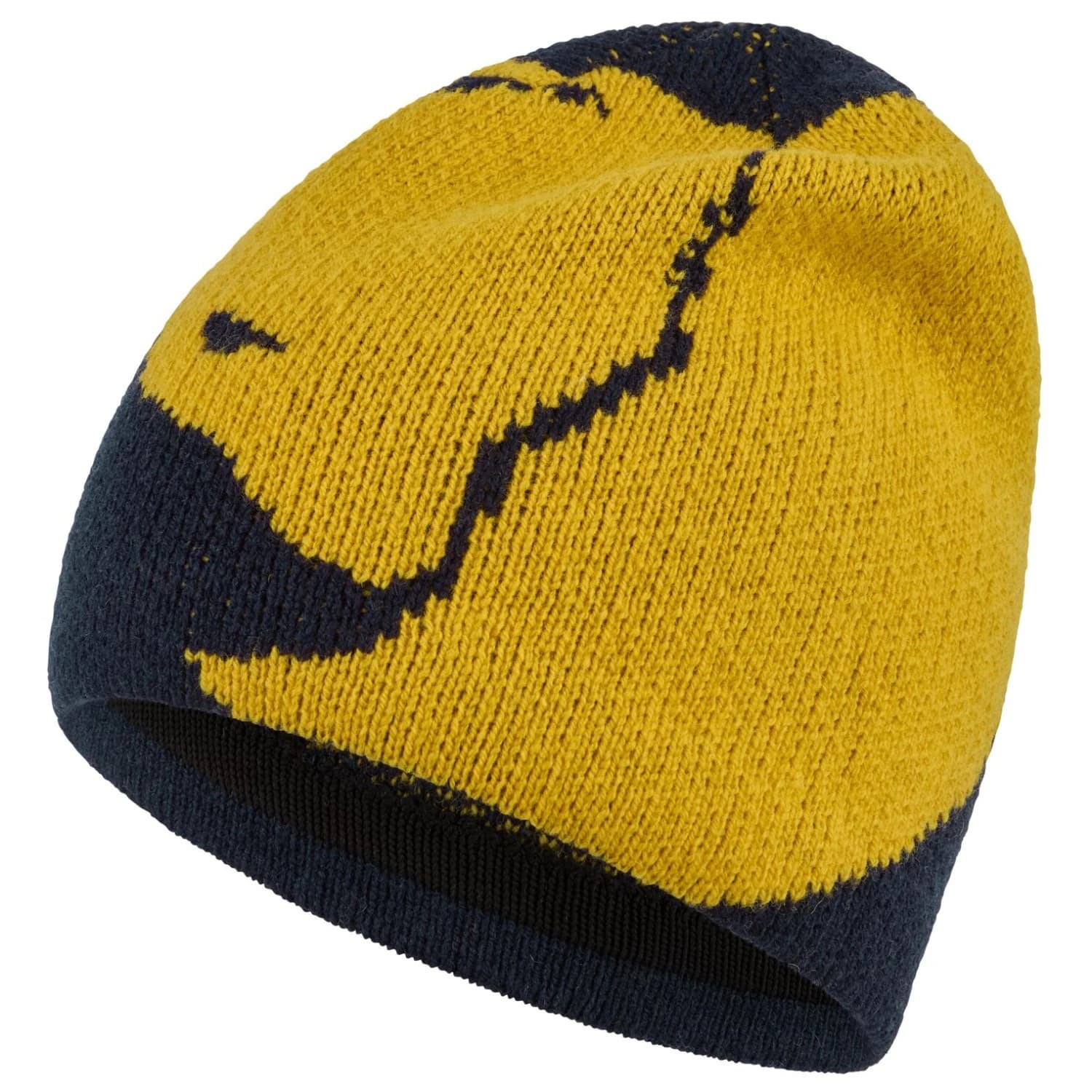 Зимна шапка (beanie) Fjällräven Bergtagen Jacquard Beanie - Dark Navy / Mustard Yellow