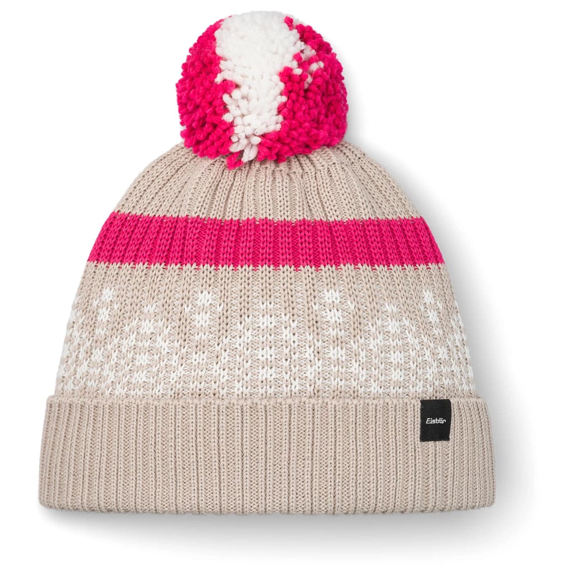 Зимна шапка (beanie) Eisbär Norrak Pompon Mütze Beanie - Brushed Silver / White / Pitti Pin