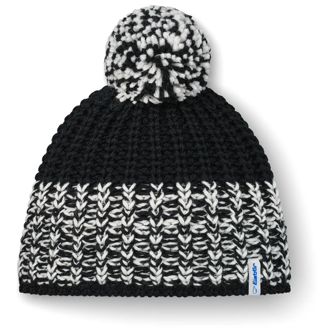 Зимна шапка (beanie) Eisbär Refocus Pompon Mütze Beanie - Schwarz / Schwarz / Milk / Schwarz