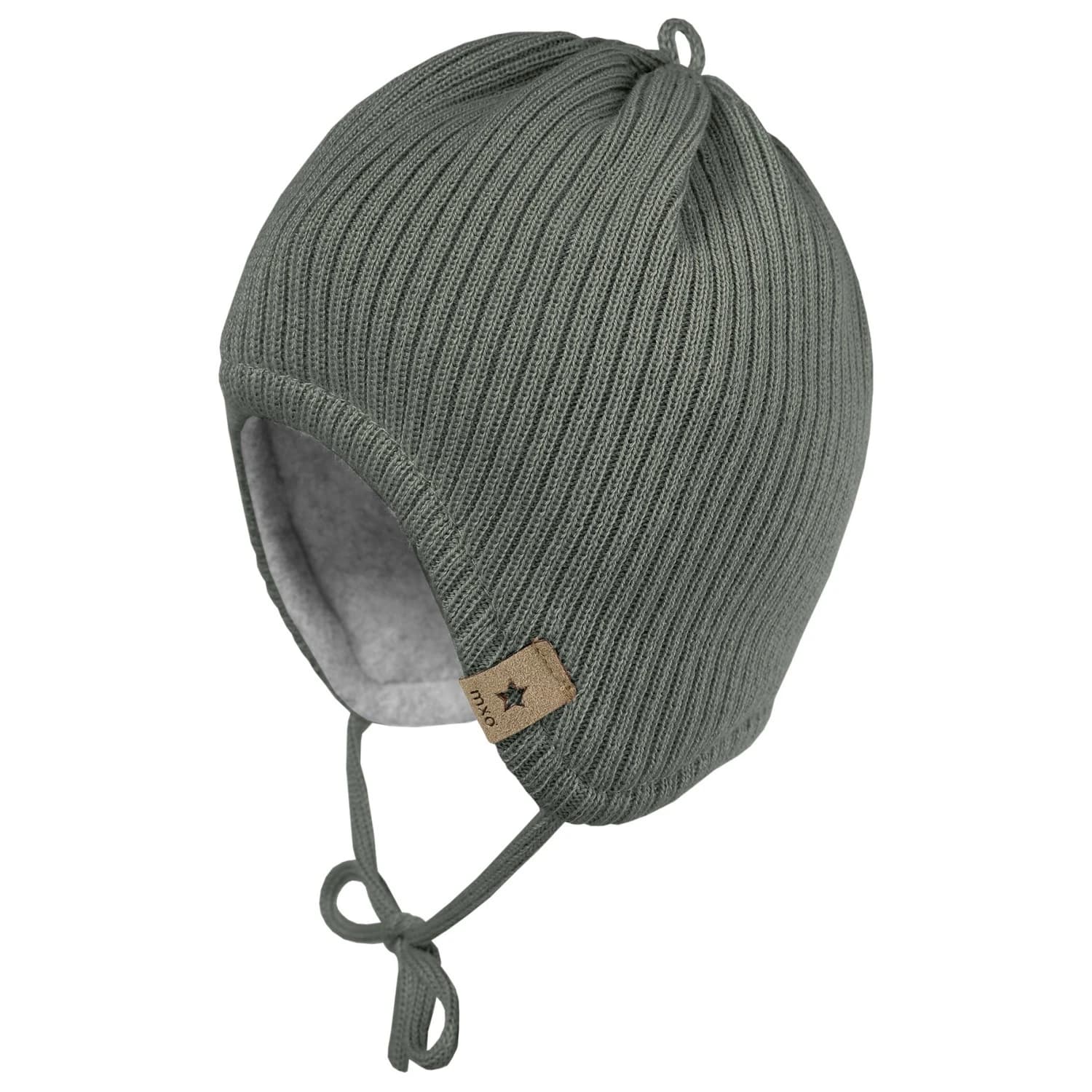 Зимна шапка (beanie) maximo Baby's Rippen Fleece Mütze m. Band Beanie - Khaki Grey