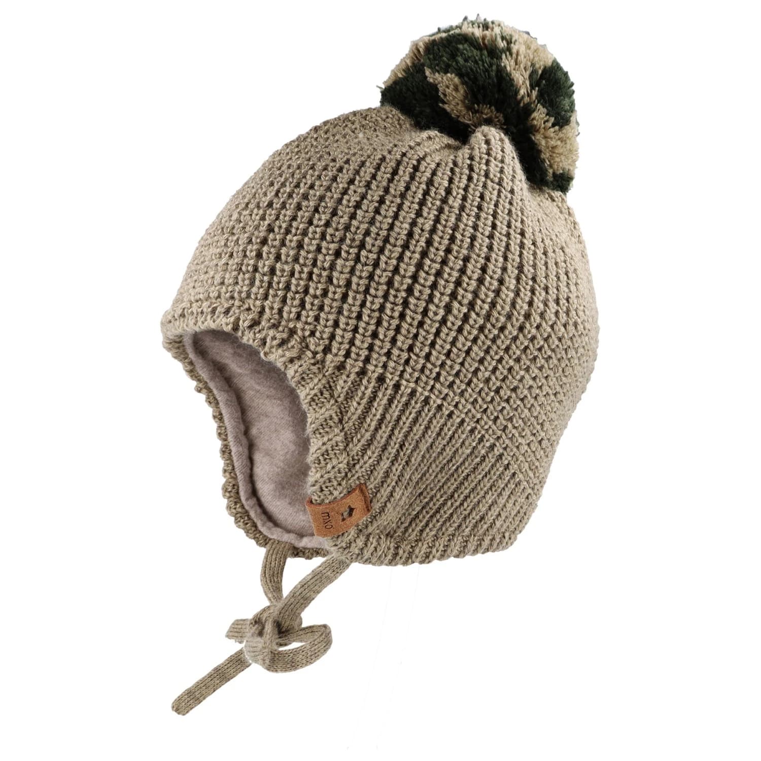 Зимна шапка (beanie) maximo Boy's Inkamütze m. Pompon u. Band Beanie - Flanell Melange