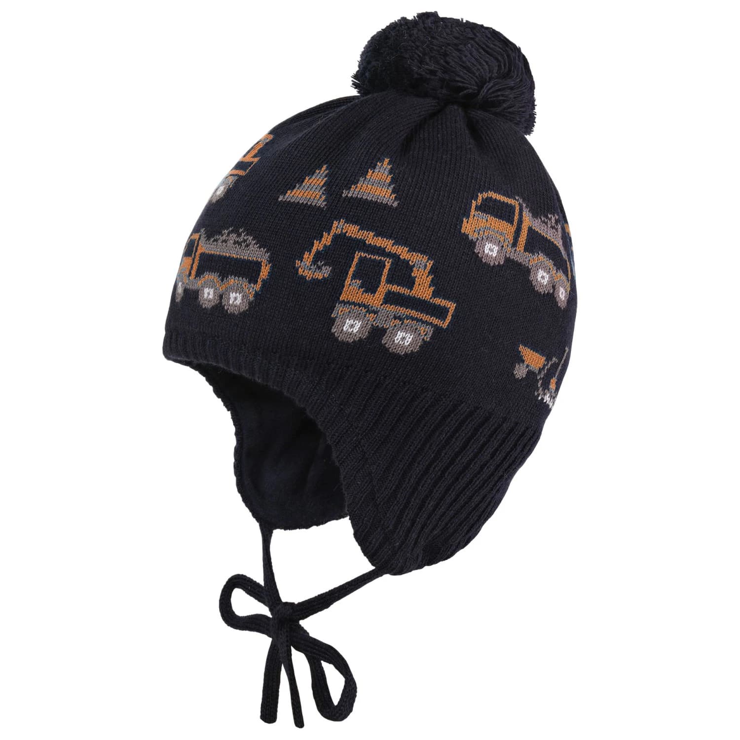 Зимна шапка (beanie) maximo Boy's Jacquard Mütze Baufahrzeuge Beanie - Dark Navy