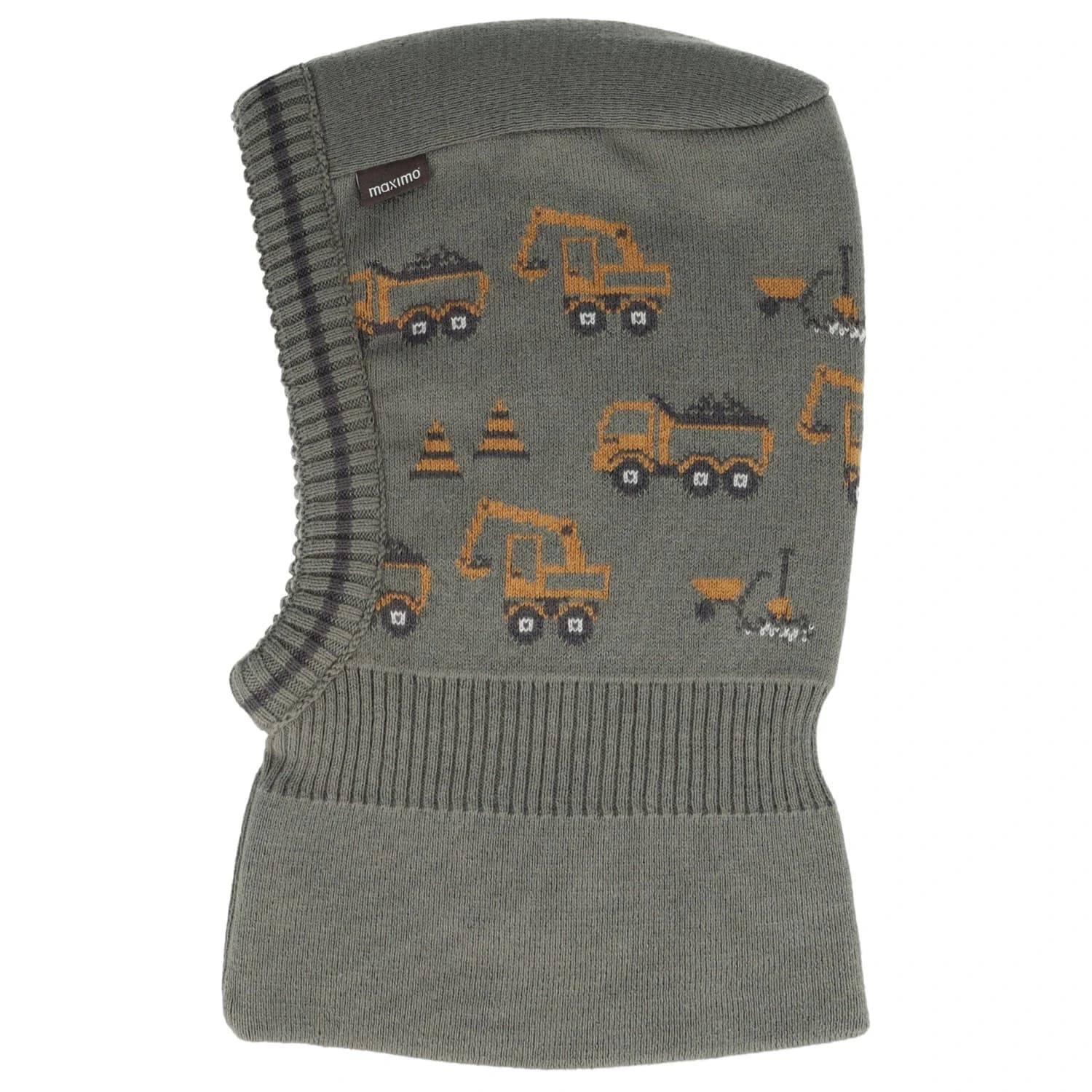 Балаклава maximo Boy's Schlupfmütze Baufahrzeuge Balaclava - Khaki Grey