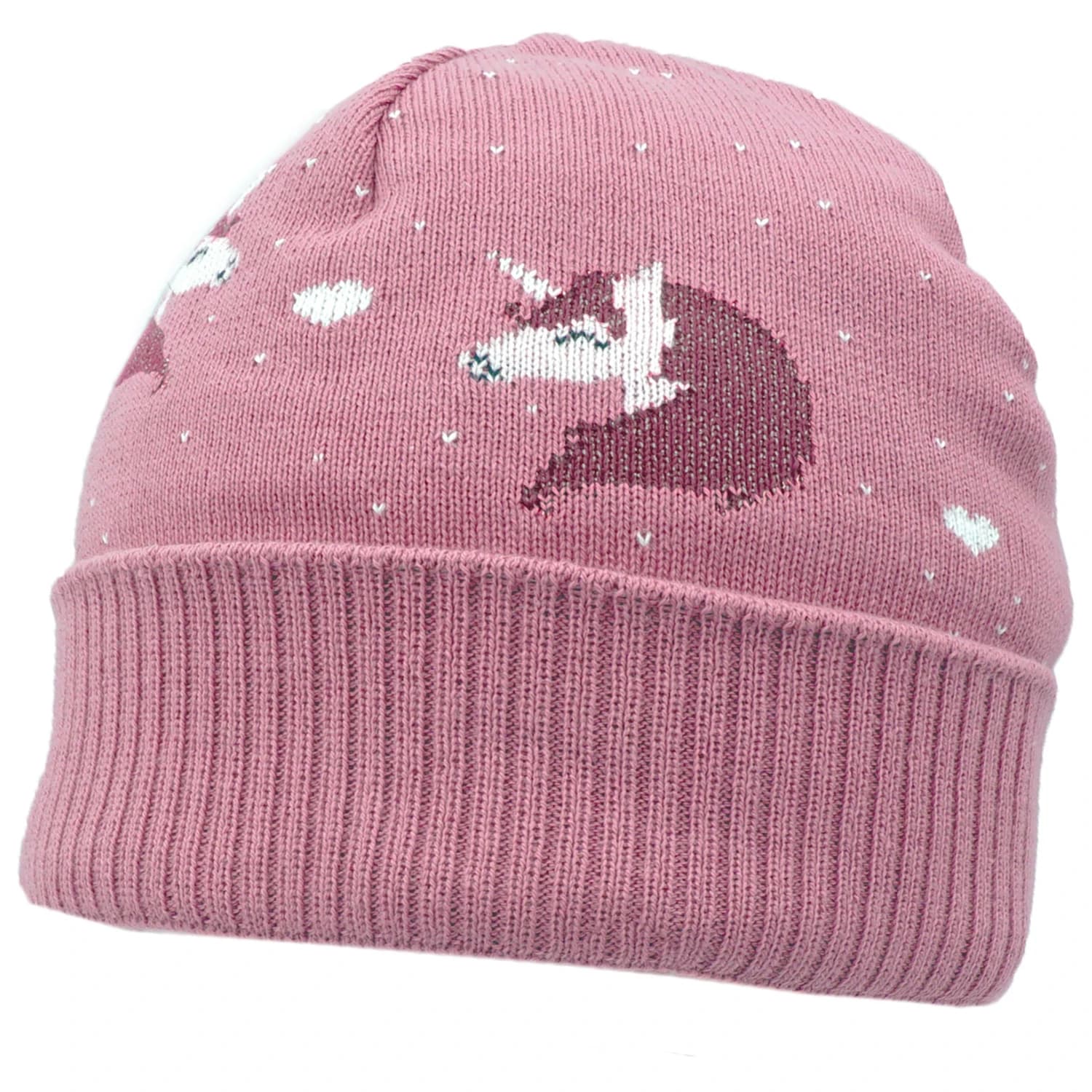 Зимна шапка (beanie) maximo Girl's Mütze mit Umschlag Einhorn Beanie - Foxglove