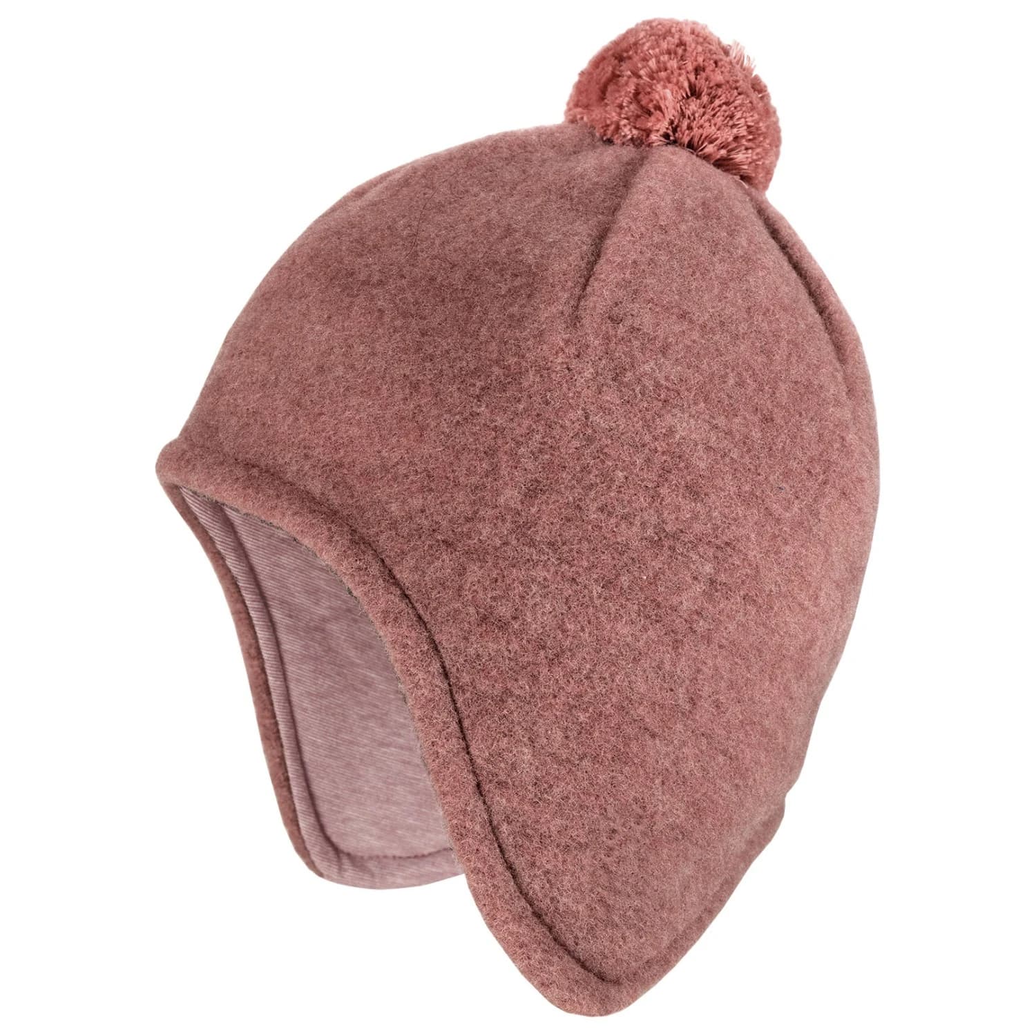 Детска зимна шапка (beanie) maximo Kid's Inka Jersey Fleece Mütze m. Pompon Beanie - Heather Rose Melange