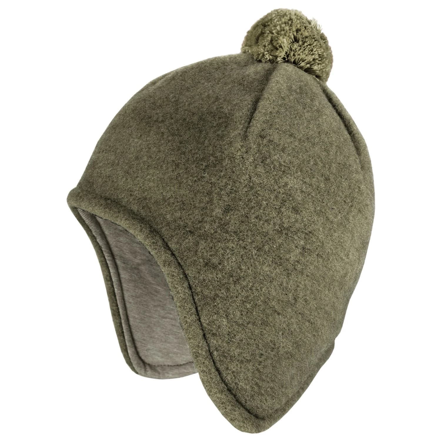 Детска зимна шапка (beanie) maximo Kid's Inka Jersey Fleece Mütze m. Pompon Beanie - Khaki Melange