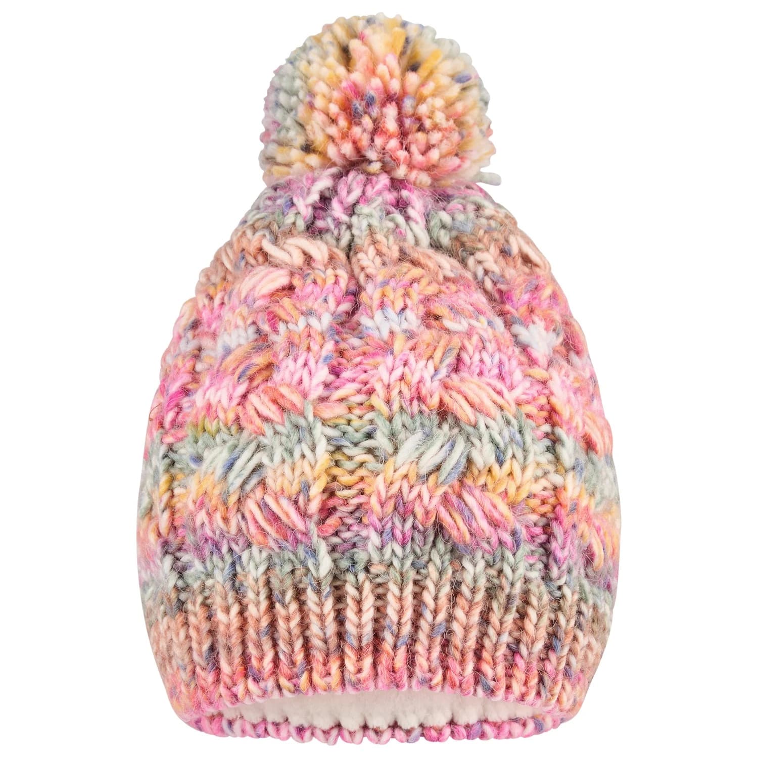 Детска зимна шапка (beanie) Sterntaler Kid's Bommelmütze Farbmix Beanie - Beerenrosa