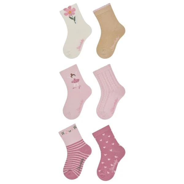 Детска зимна шапка (beanie) Sterntaler Kid's Socken 6-Pack Sports socks - Ecru / Blume