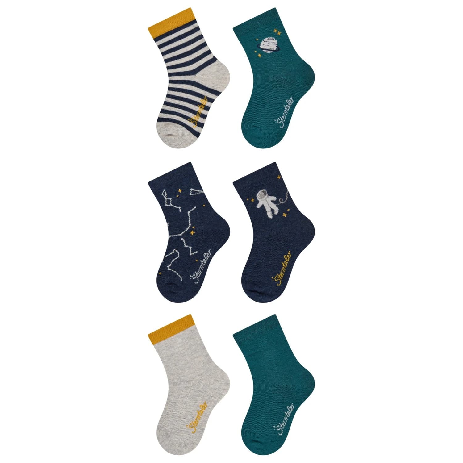 Детска зимна шапка (beanie) Sterntaler Kid's Socken 6-Pack Sports socks - Silber Melange / Ringel