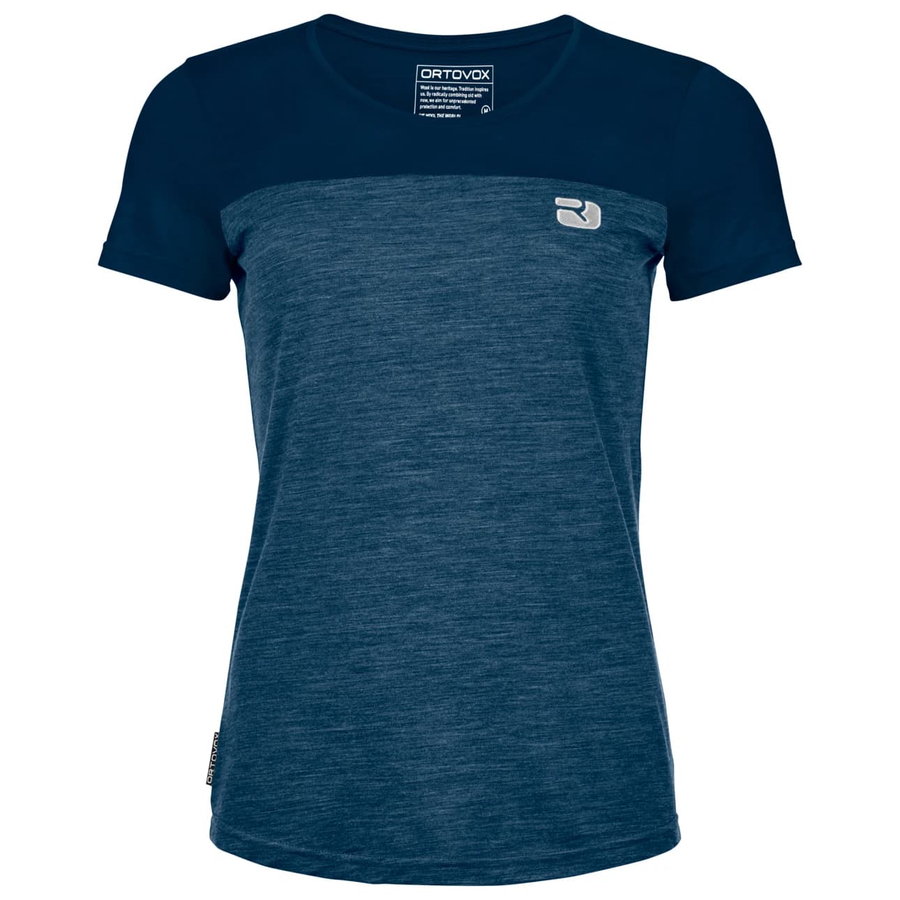 Дамска мериносова блуза Ortovox Women's 150 Cool Logo T-Shirt Merino shirt - Deep Ocean