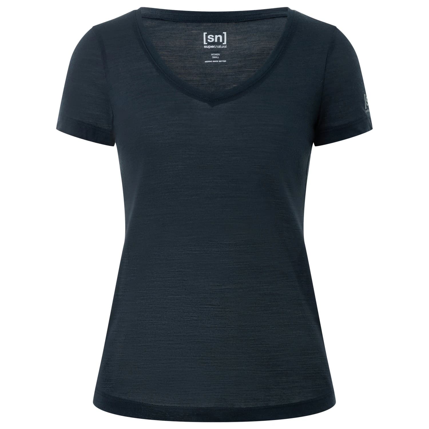 Дамска мериносова блуза super.natural Women's Sierra 140 V Neck Merino shirt - Blueberry