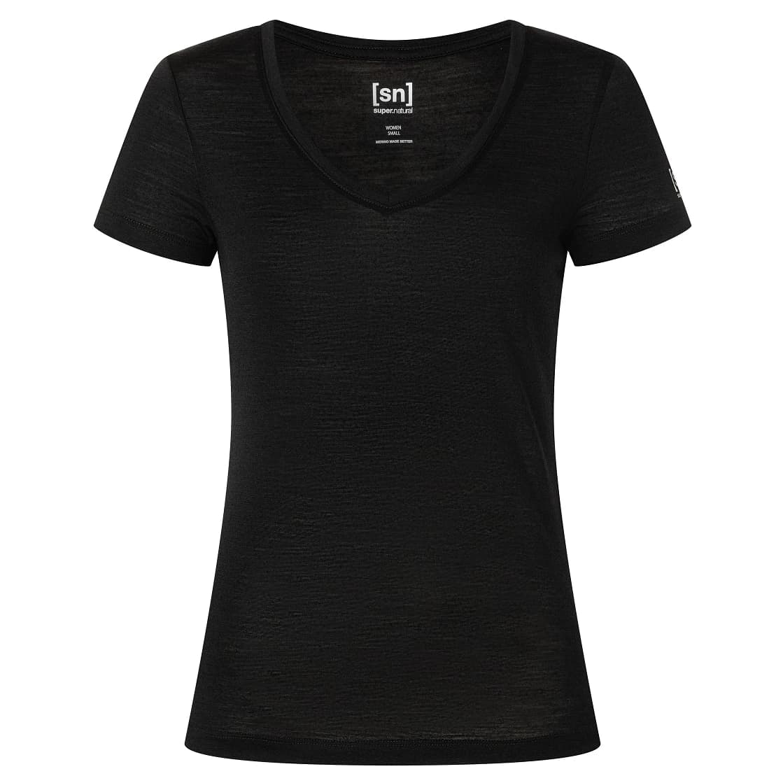 Дамска мериносова блуза Super.natural Women's Sierra 140 V Neck Merino shirt - Jet Black