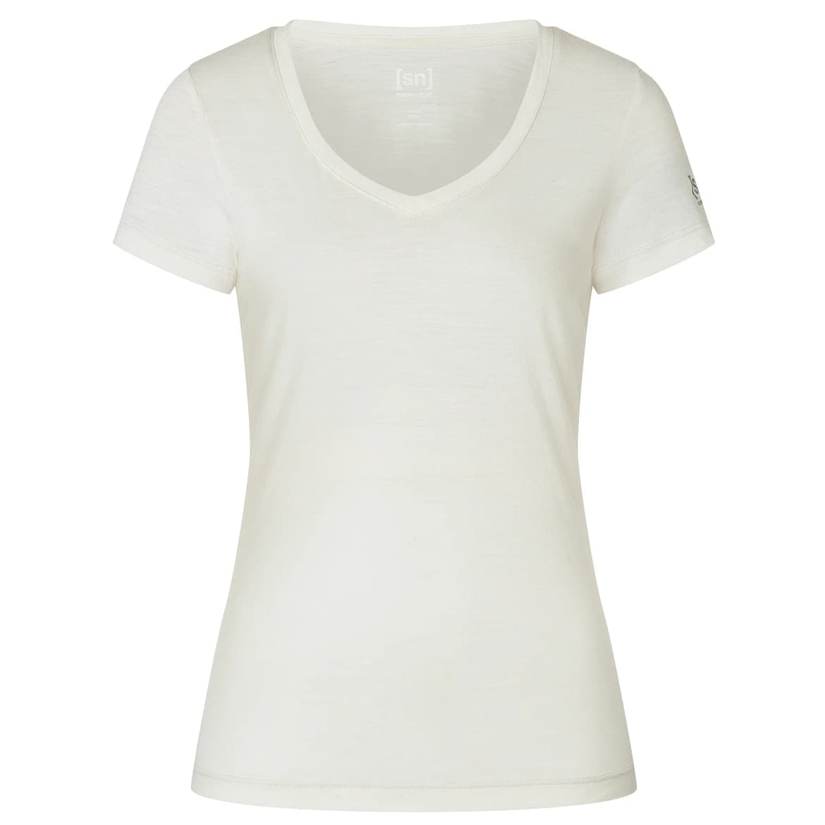 Дамска мериносова блуза super.natural Women's Sierra 140 V Neck Merino shirt - Fresh White