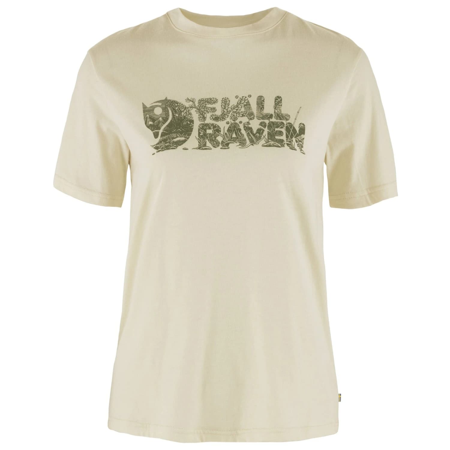 Дамска тениска Fjällräven Women's Lush Logo T-Shirt - Chalk White