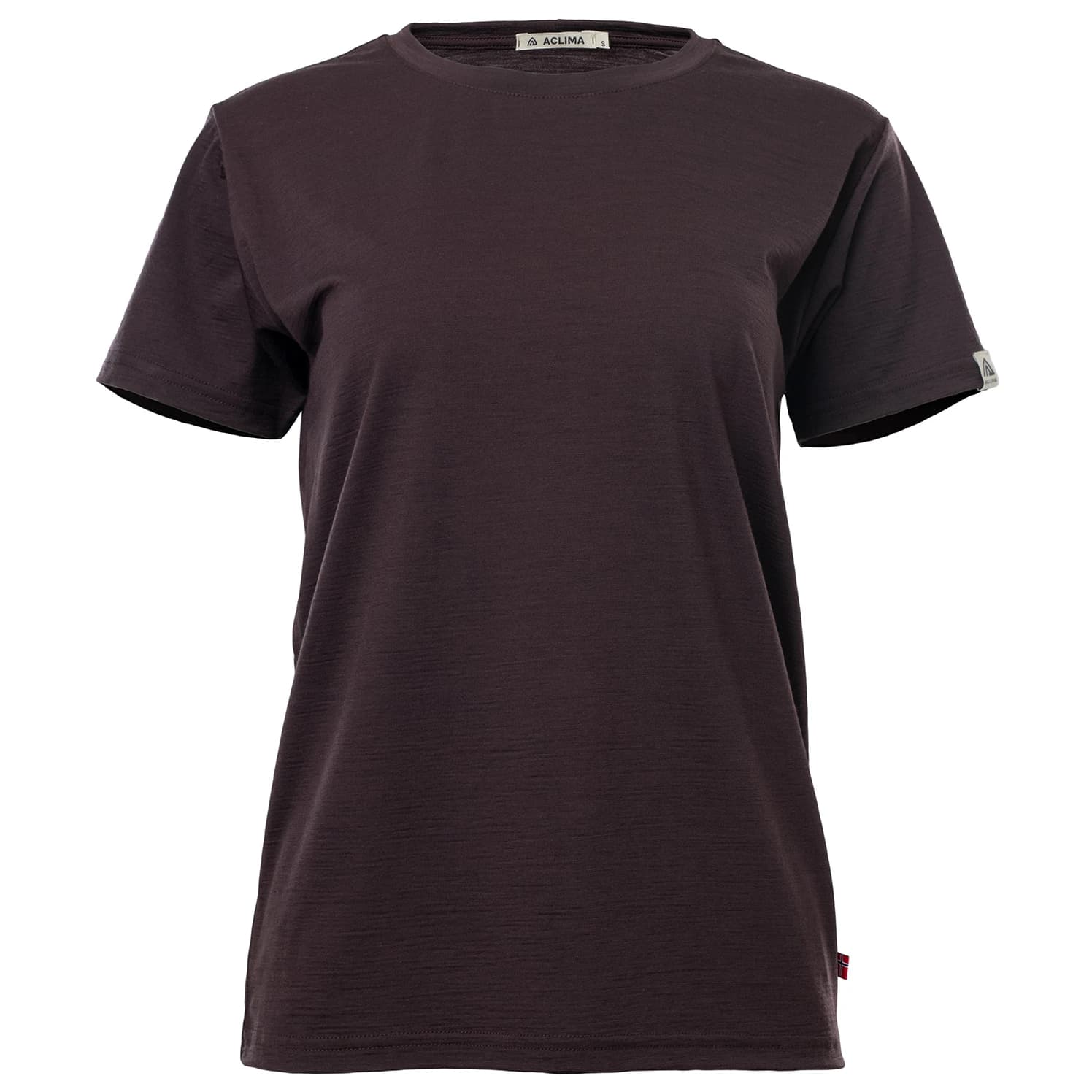 Дамска мериносова блуза Aclima Women's Lightwool 180 Classic Tee Merino shirt - Chocolate Plum