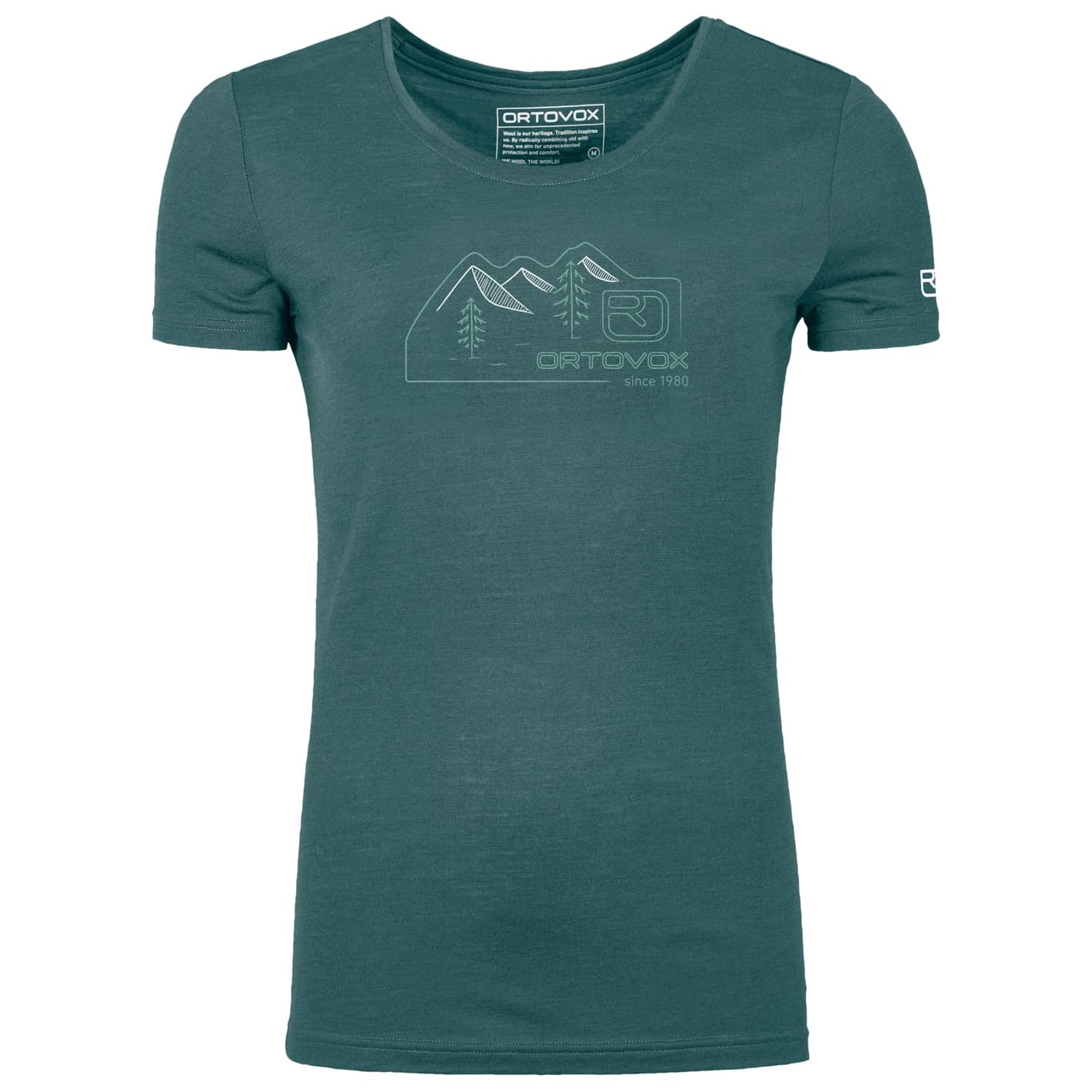 Дамска мериносова блуза Ortovox Women's 150 Cool Vintage Badge T-Shirt Merino shirt - Dark Arctic Grey