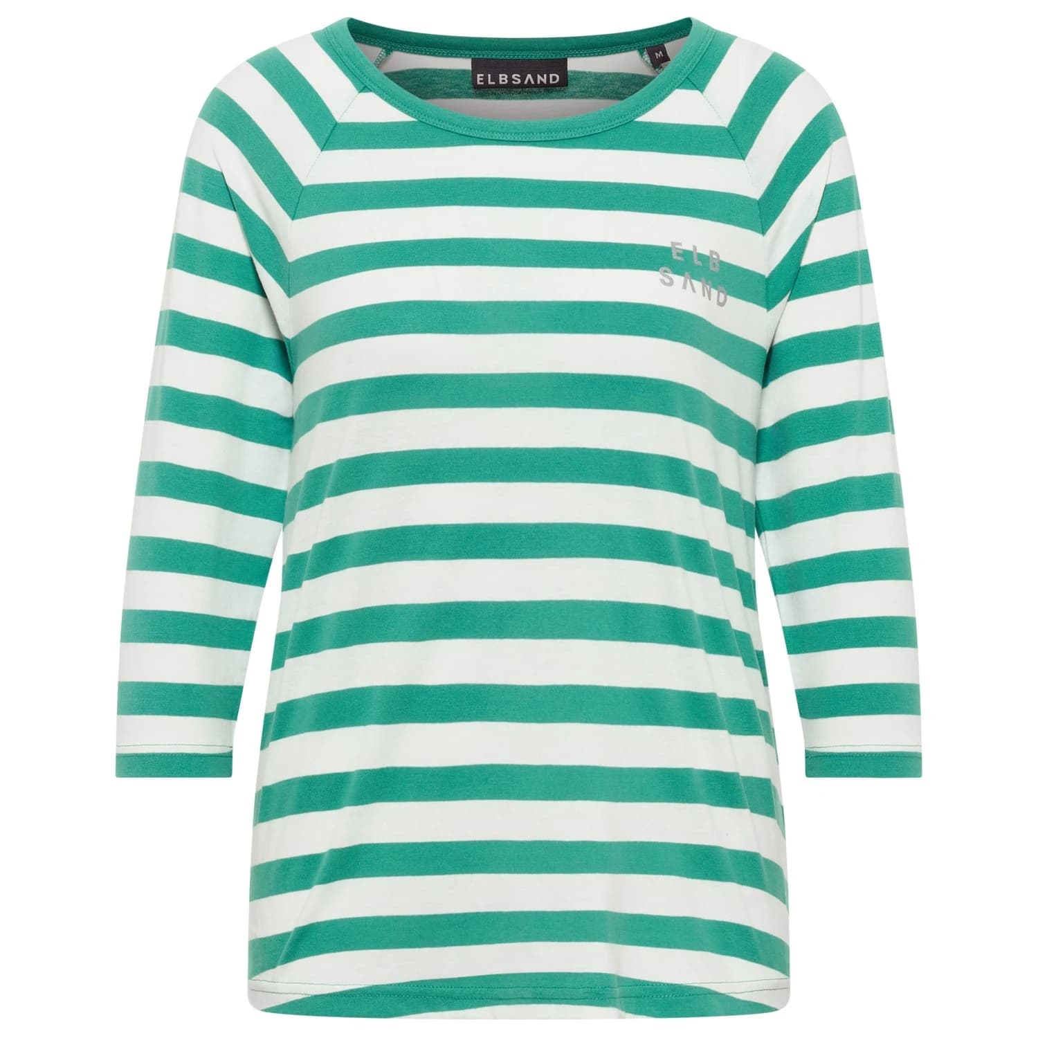 Дамска тениска ELBSAND Women's Celin T-Shirt - Malachite / Cloud White / Stripe