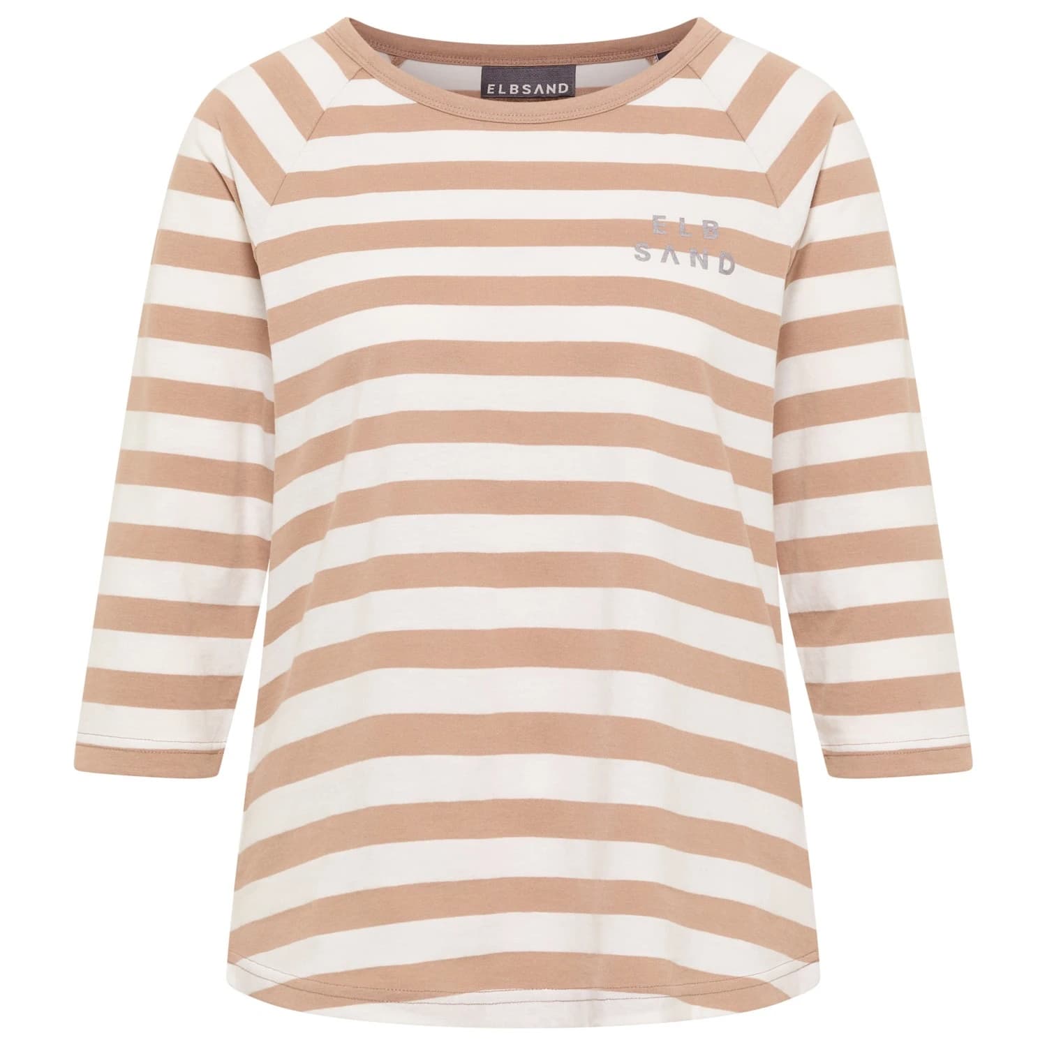 Дамска тениска ELBSAND Women's Celin T-Shirt - Nougat /  Cloud White /  Stripe