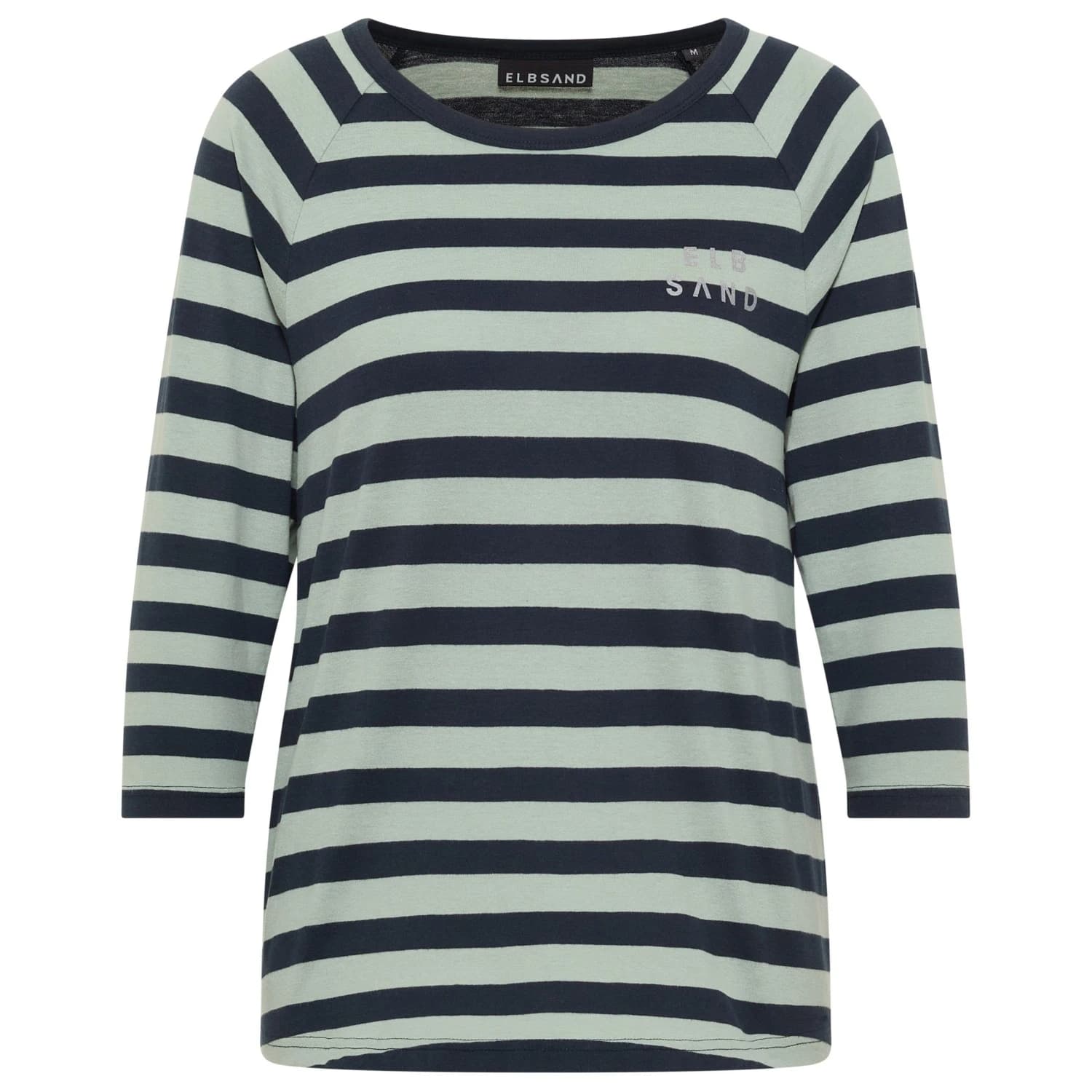 Дамска тениска ELBSAND Women's Celin T-Shirt - Silt Green /  Coldwater /  Stripe