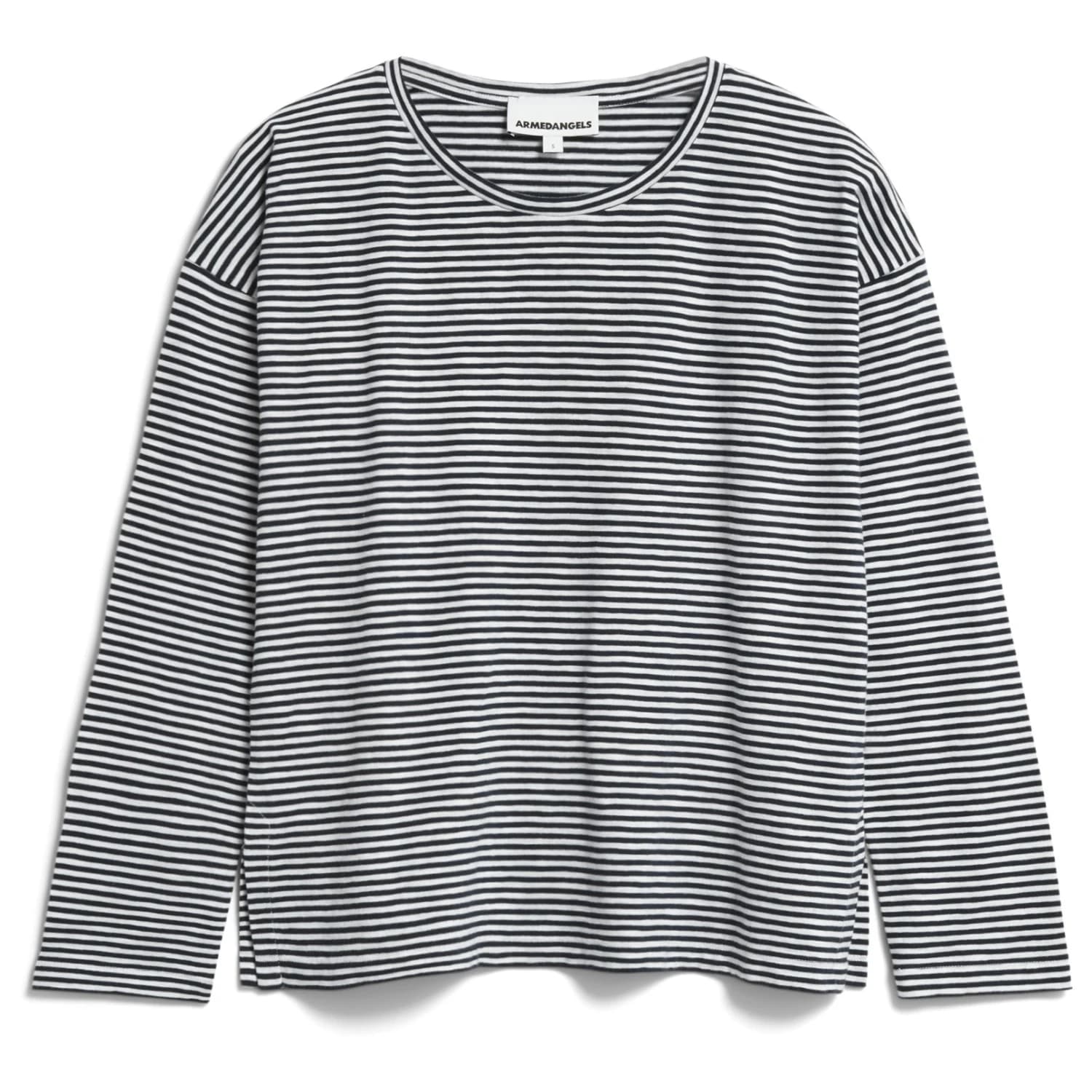 Дамска блуза с дълъг ръкав ARMEDANGELS Women's Xianaa Lovely Stripes Longsleeve - Black / Oatmilk