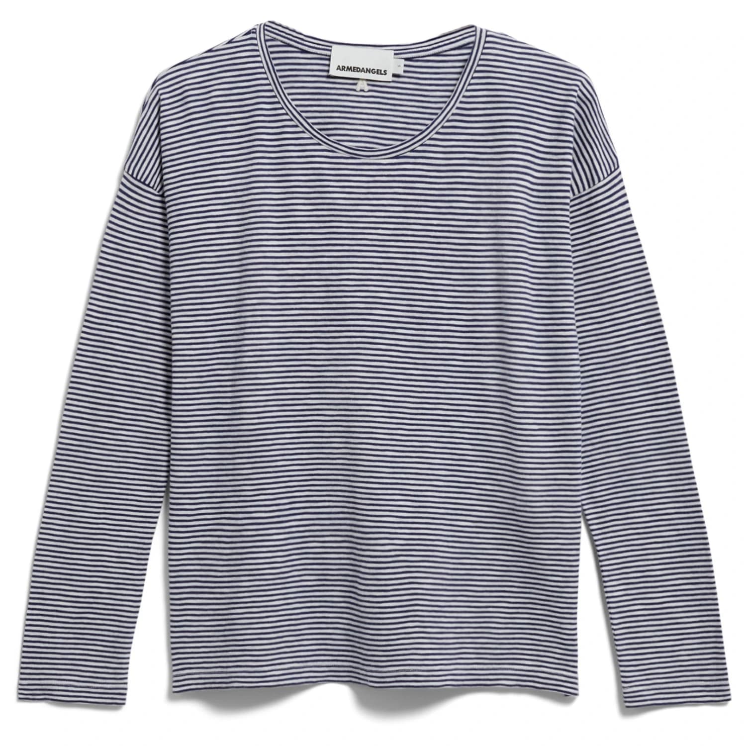 Дамска блуза с дълъг ръкав ARMEDANGELS Women's Xianaa Lovely Stripes Longsleeve - Oatmilk / Blue Noon