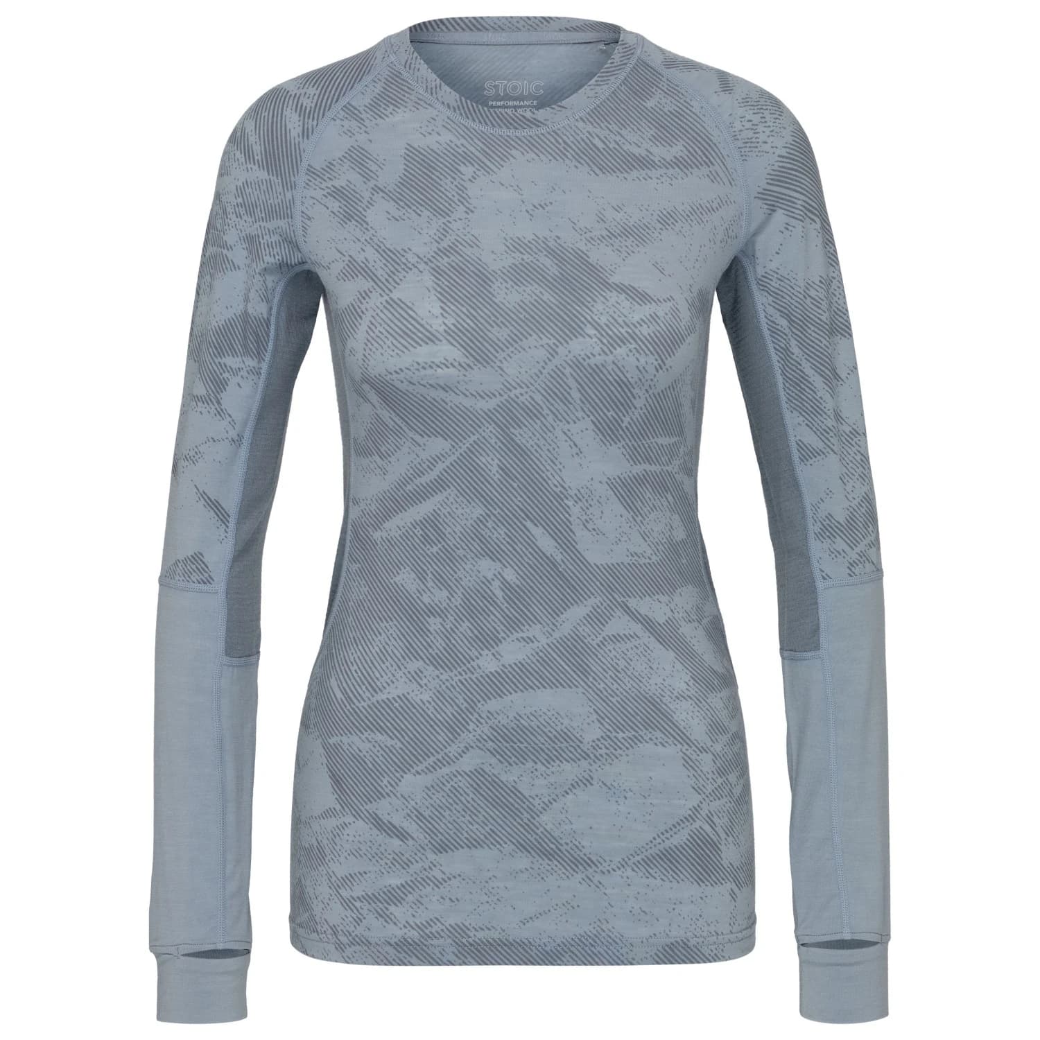 Мериносова блуза Stoic Women's MerinoMesh150 SadjemSt. L/S Merino shirt - Sky Grey / AOP