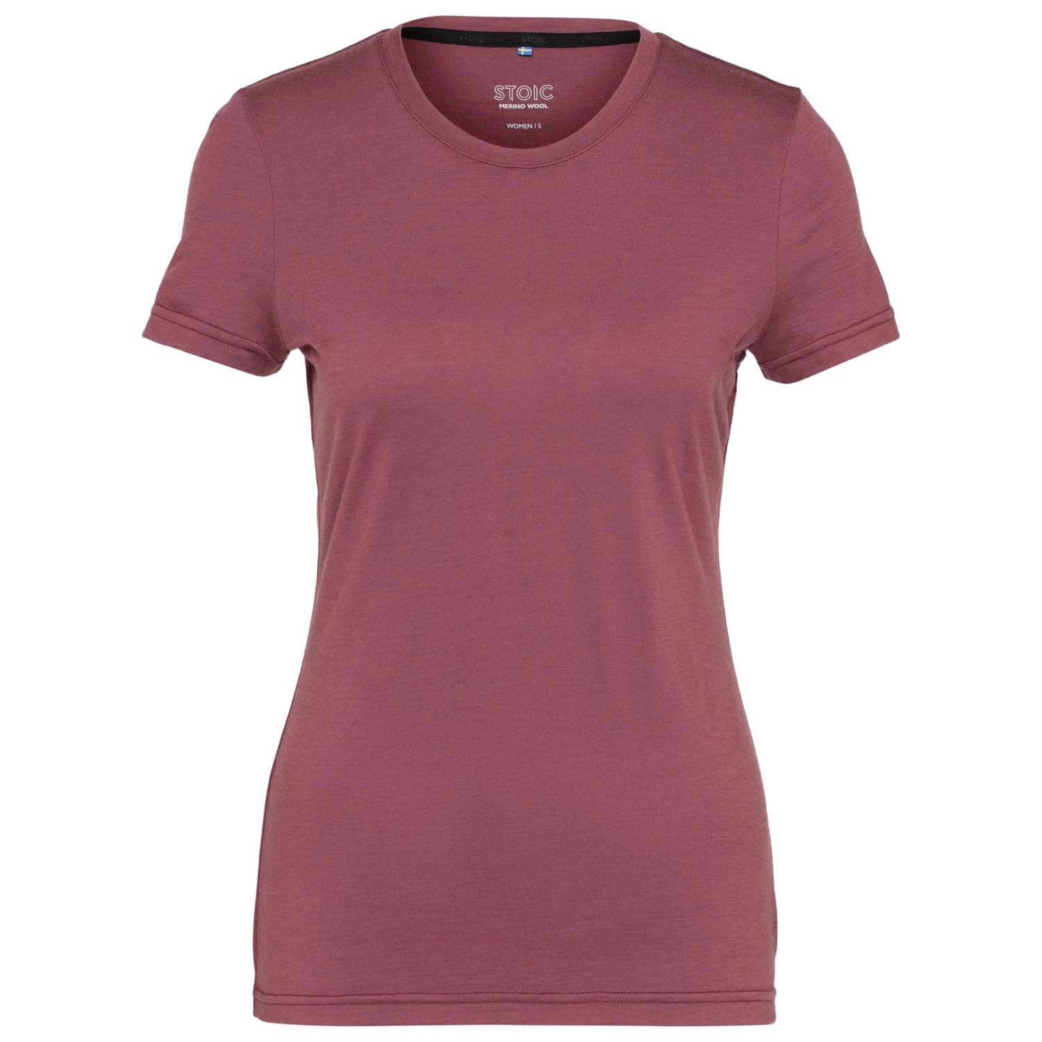 Дамско мериносово термобельо Stoic Women's Merino180 BengtSt. T-Shirt slim Merino shirt - Plum Red