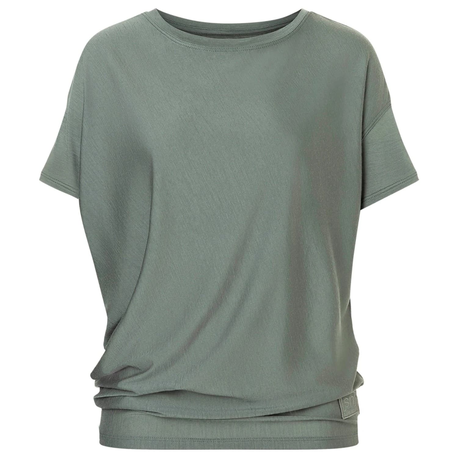 Дамска мериносова блуза super.natural Women's Yoga Loose Bio Jersey Tee Merino shirt - Eucalyptus