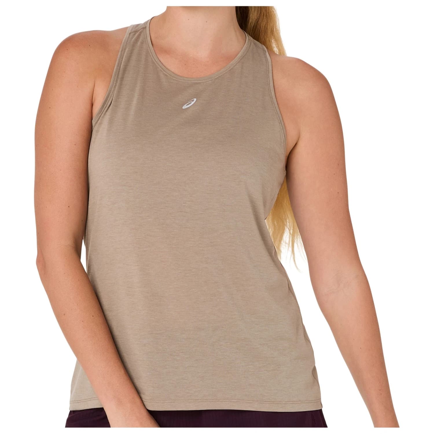 Дамски потник с широка презрамка Asics Women's Nagino Run Adjustable Tank Tank top - Greige