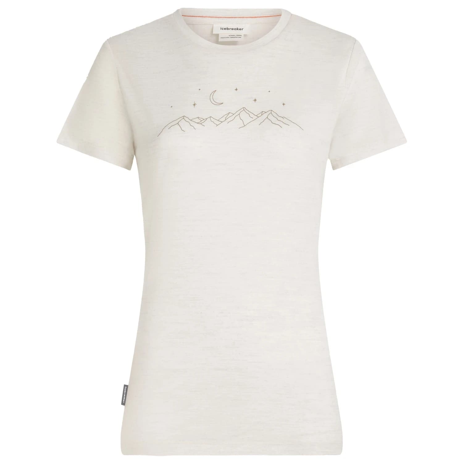 Дамска мериносова блуза Icebreaker Women's Merino150 TechLite S/S Sparkling Stars Merino shirt - Ecru Heather
