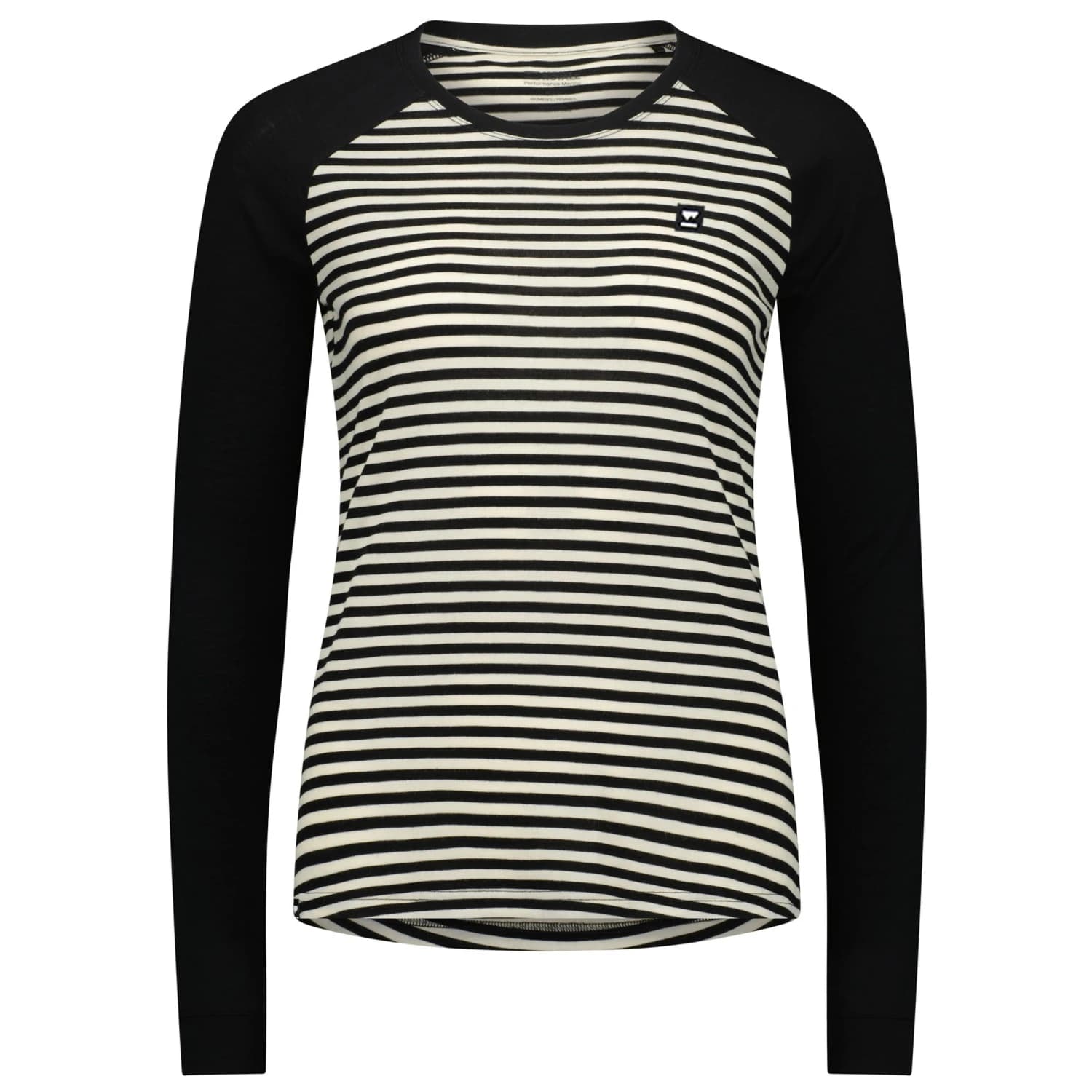 Дамска мериносова блуза Mons Royale Women's Icon Merino Raglan L/S Merino shirt - MR Stripe / Black