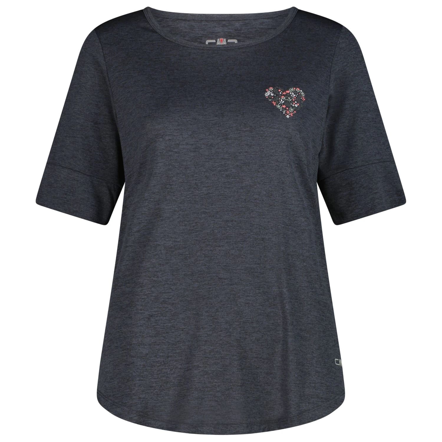 Дамска спортна тениска CMP Women's Light Melange T-Shirt Sport shirt - Antracite Mel / Pistacchio