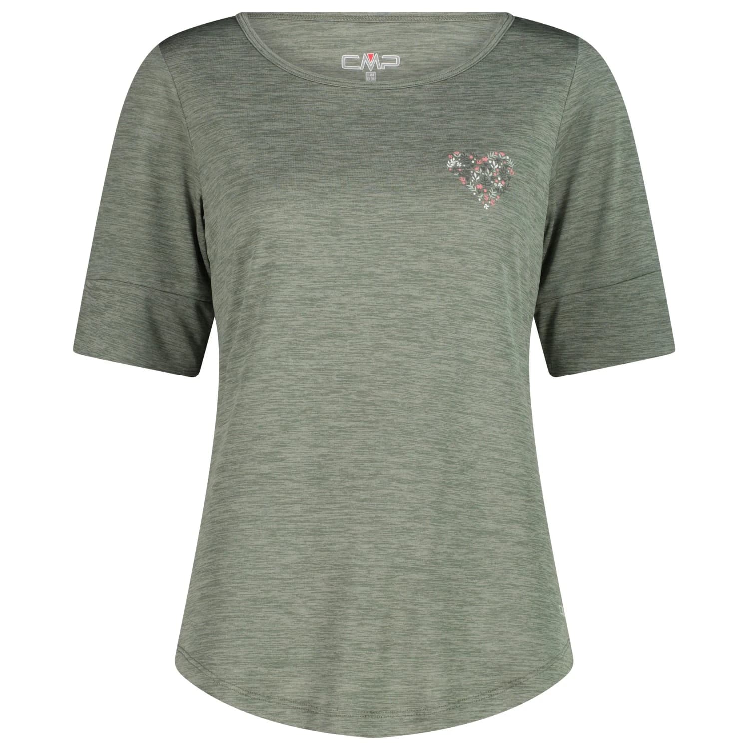 Дамска спортна тениска CMP Women's Light Melange T-Shirt Sport shirt - Avocado Melange