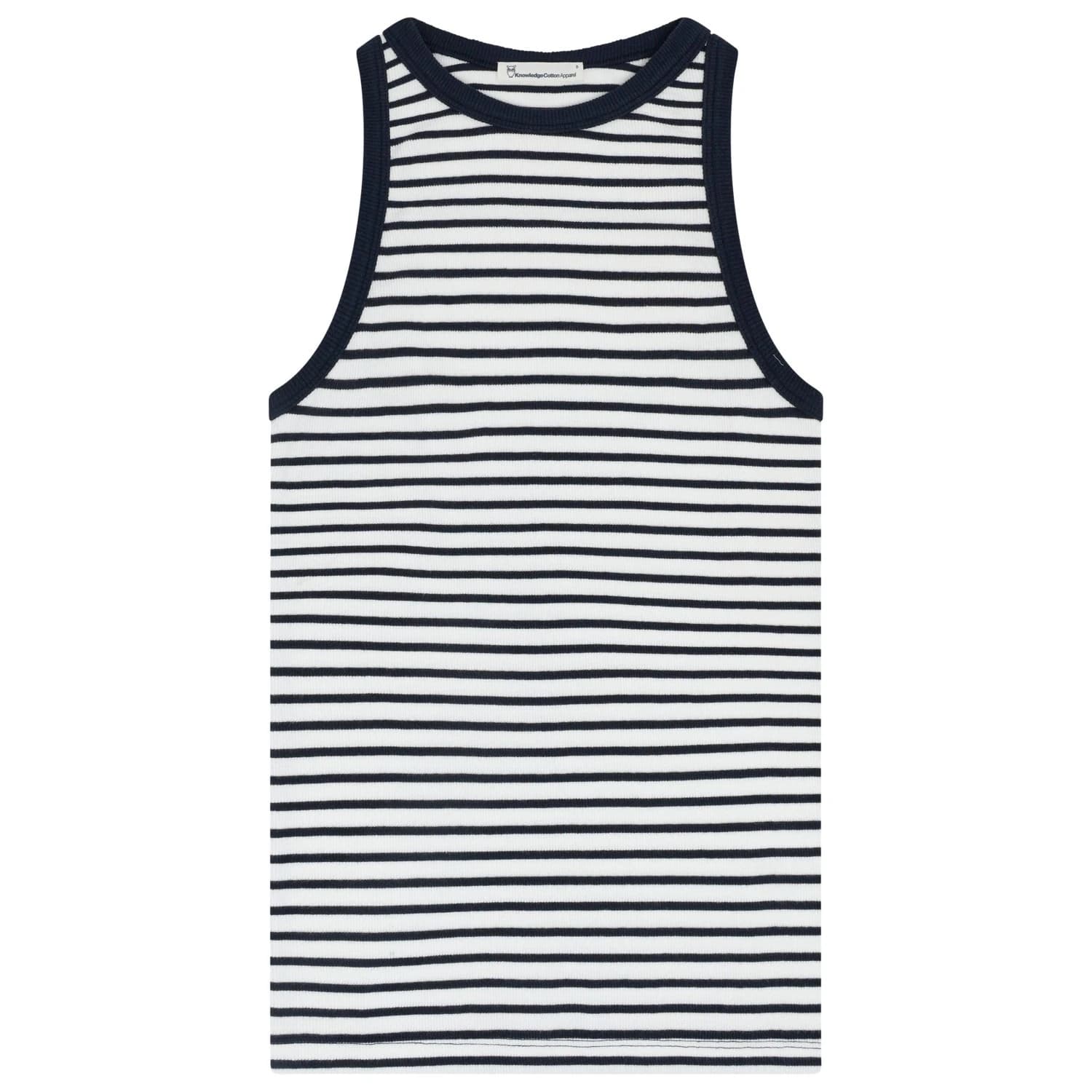 Дамски топ Knowledgecotton apparel Women's Racer Rib Top - Navy