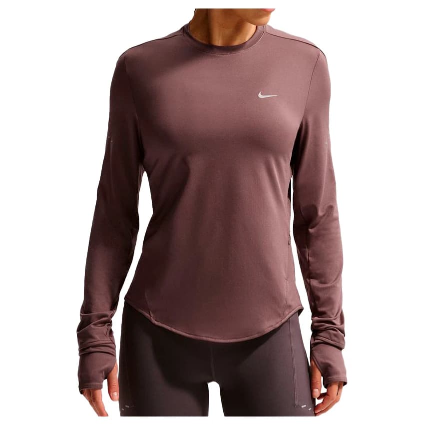 Дамска тениска Nike Women's Swift DF UV Long-Sleeve Crew Running Top Running shirt - Tattoo / Reflective Silver