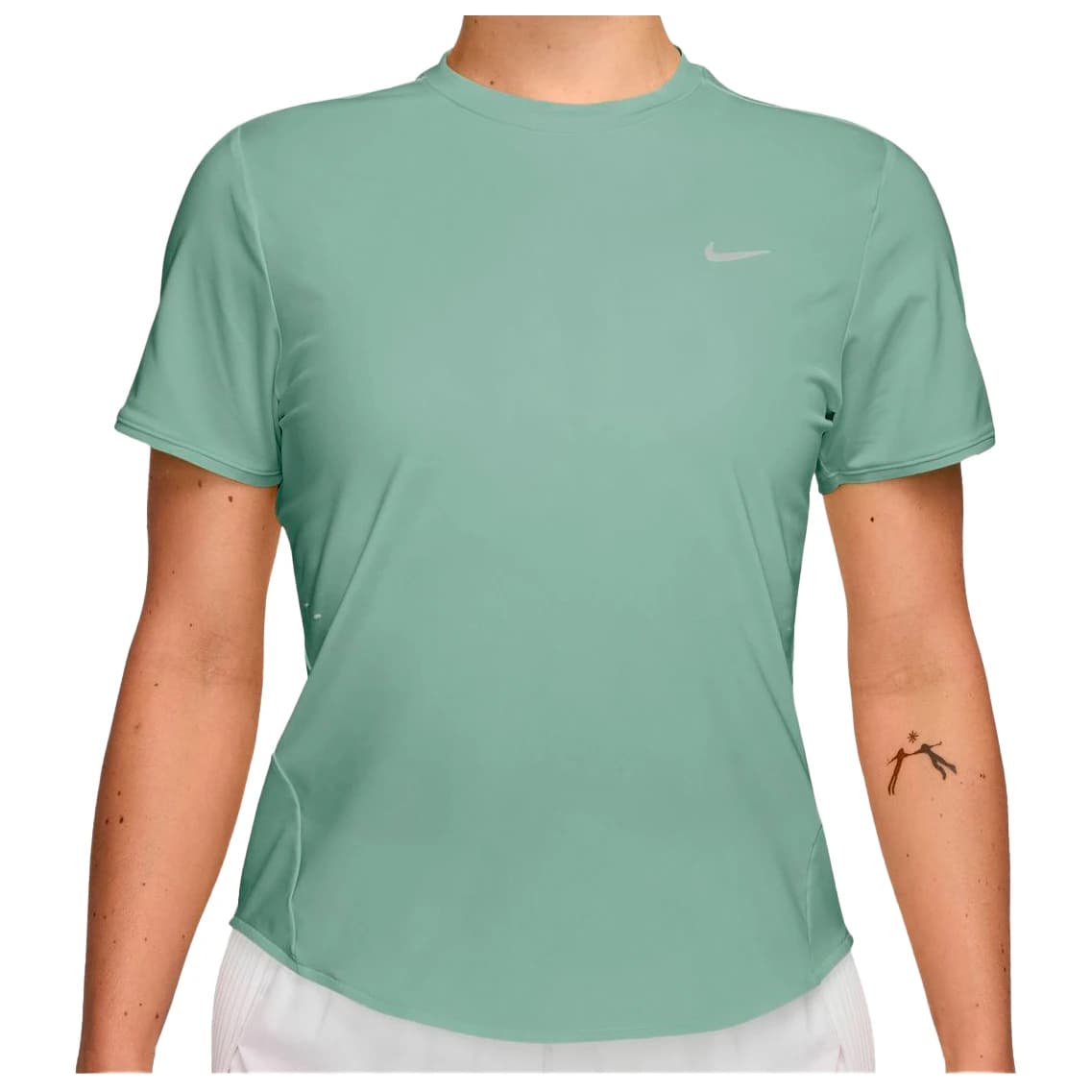 Дамска тениска Nike Women's Swift Dri-Fit Short-Sleeve Running Top Running shirt - Steam / Reflective Silver