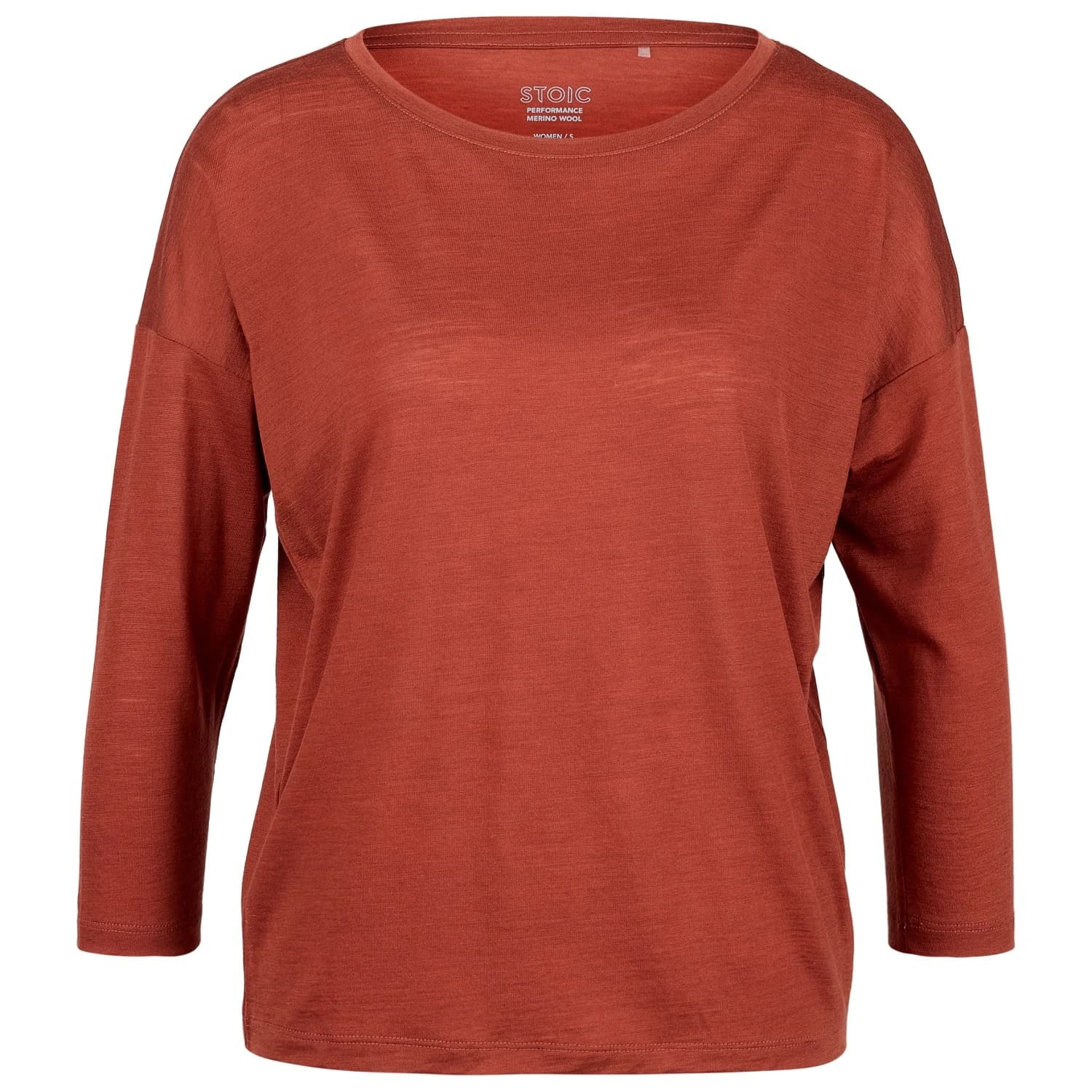 Дамска мериносова блуза Stoic Women's MerinoChill MMXX. Göteborg 3/4 Crew Merino shirt - Barn Red