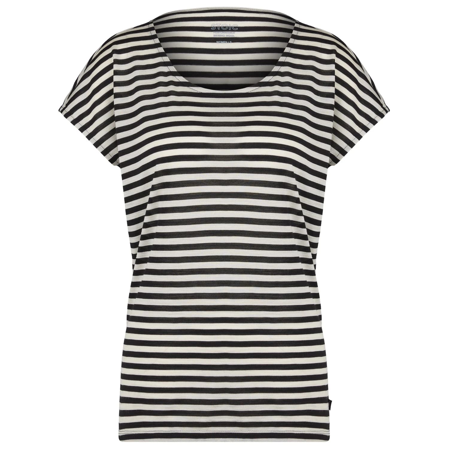 Дамска мериносова блуза Stoic Women's MerinoChill MMXX. Göteborg Loose Tee St Merino shirt - Black / Cream White