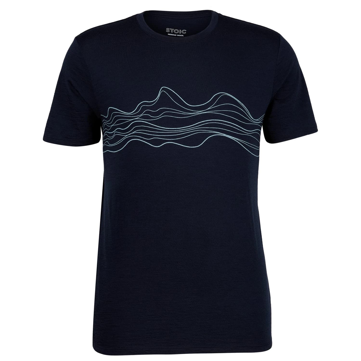 Мъжка мериносова блуза Stoic Merino155 LaholmSt. Print T-Shirt Lines Merino shirt - Dark Navy