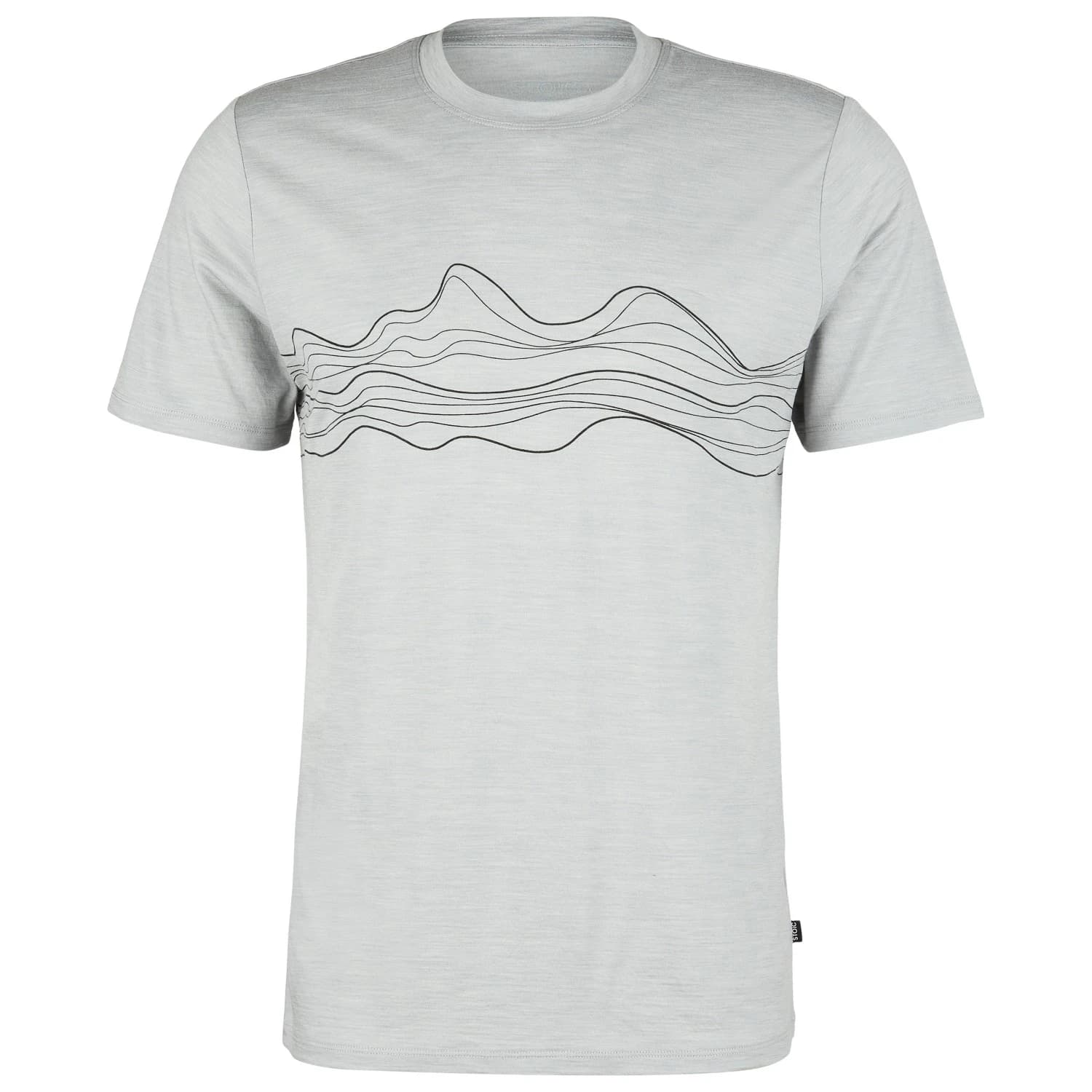 Мъжка мериносова блуза Stoic Merino155 LaholmSt. Print T-Shirt Lines Merino shirt - Medium Grey Melange