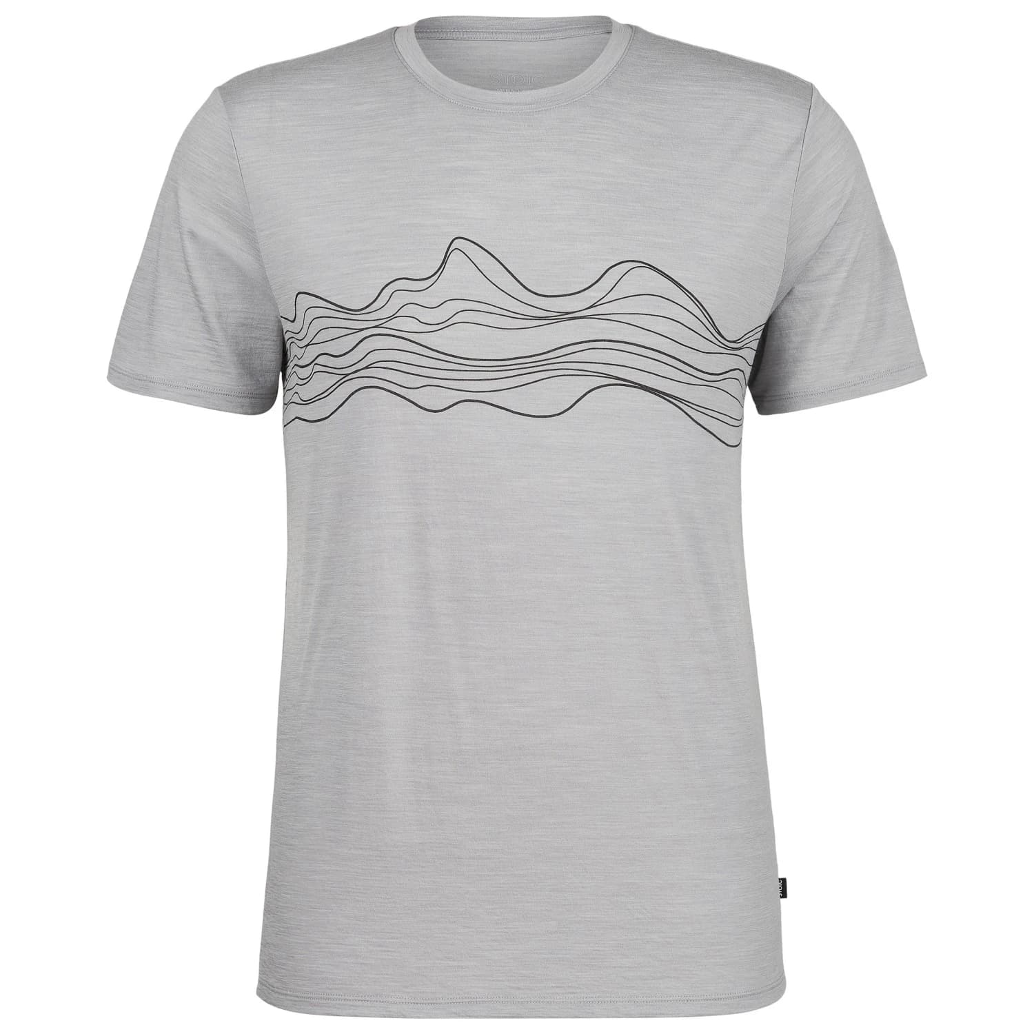 Мъжка мериносова блуза Stoic Merino155 LaholmSt. Print T-Shirt Lines Merino shirt - Medium Grey / Melange II