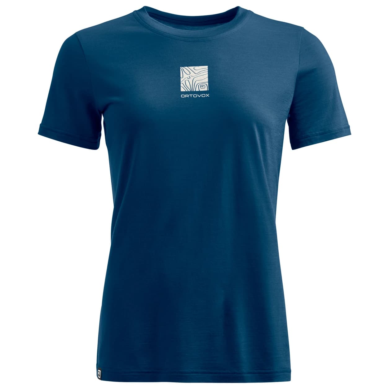 Дамска мериносова блуза Ortovox Women's 120 Cool Tec Abstract T-Shirt Merino shirt - Deep Ocean