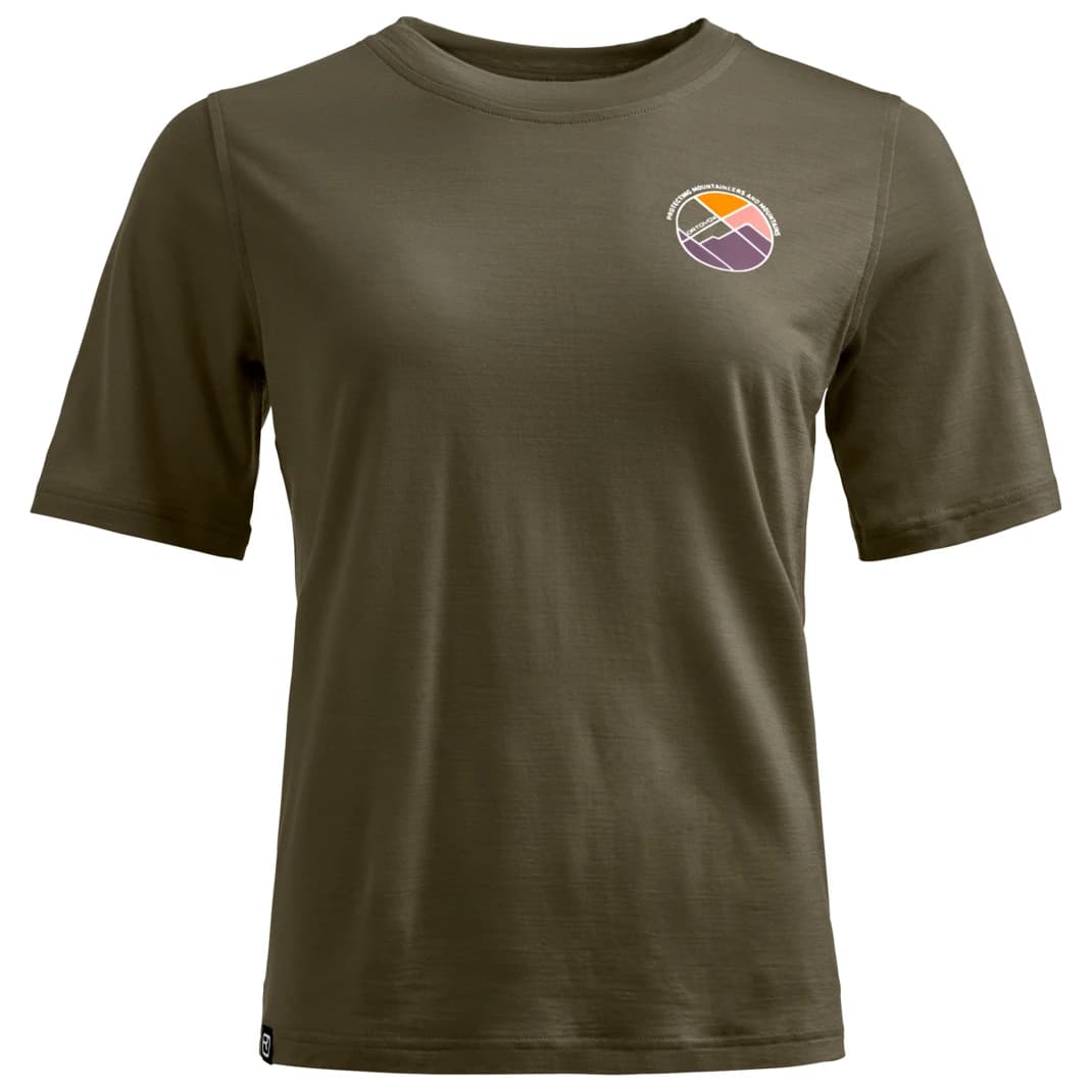 Дамска мериносова блуза Ortovox Women's 140 Cool Round Landscape T-Shirt Merino shirt - Dark Wild Herbs