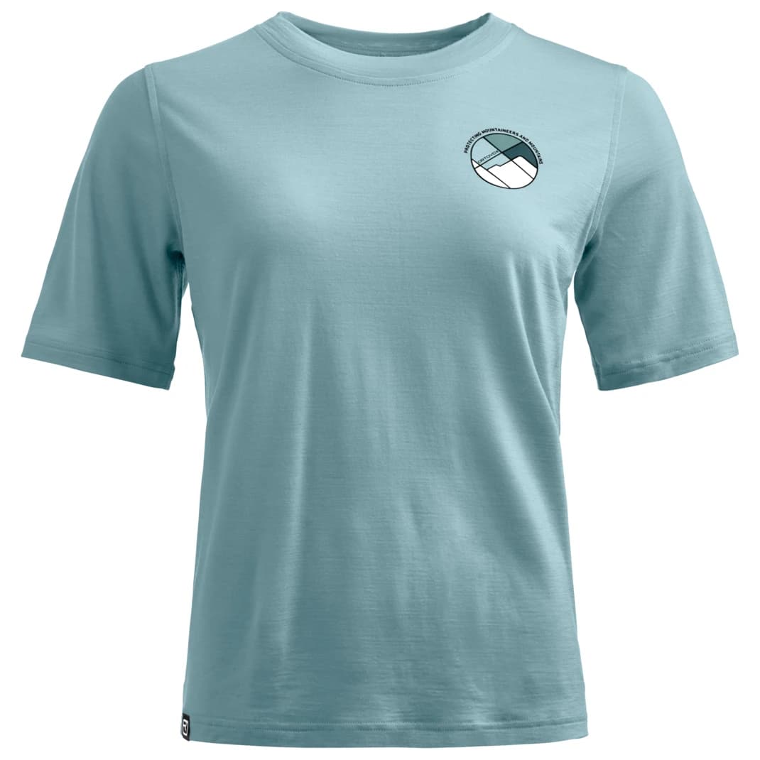 Дамска мериносова блуза Ortovox Women's 140 Cool Round Landscape T-Shirt Merino shirt - Glacier Grey