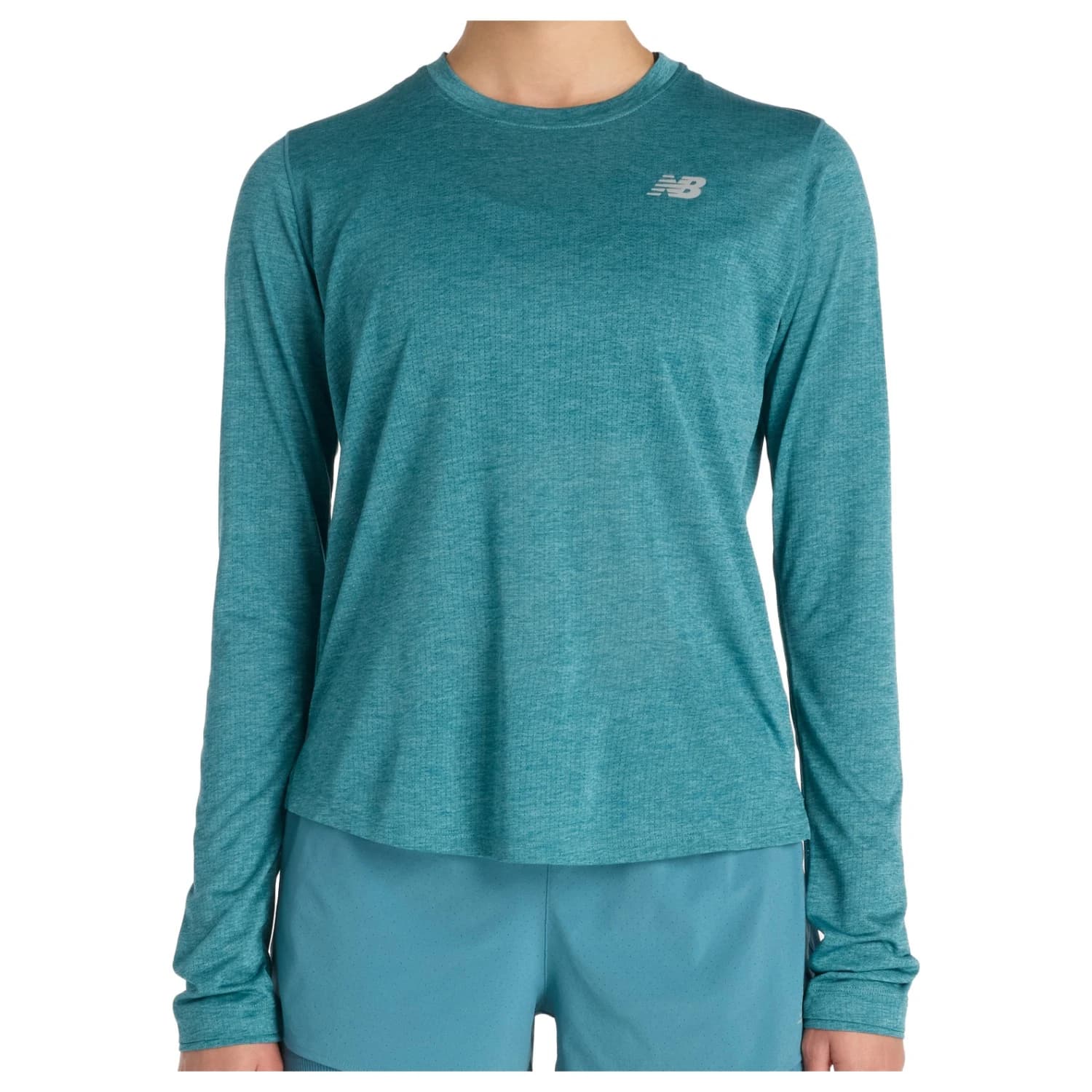 Дамска тениска New Balance Women's Athletics Long Sleeve Sport shirt - Big Teal Heather