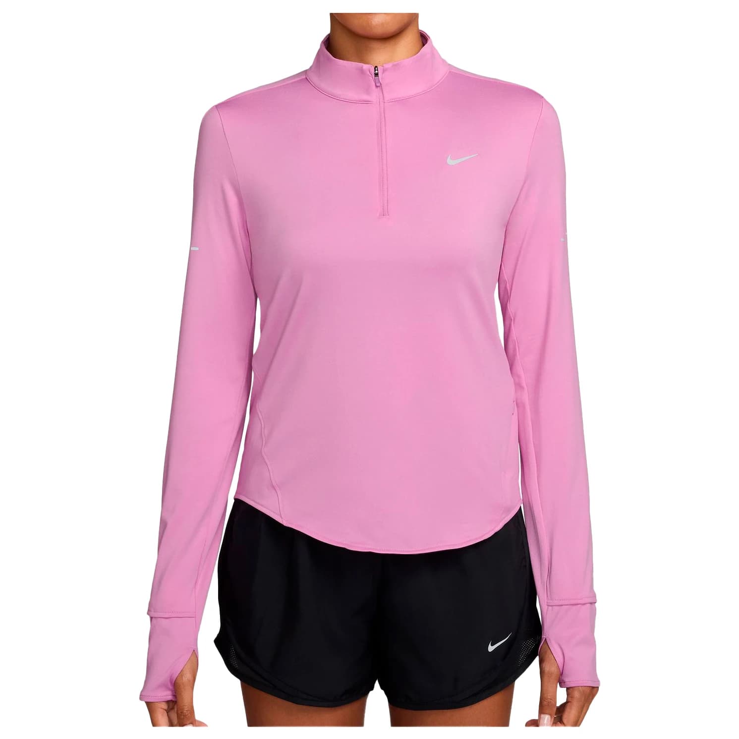 Дамска тениска Nike Women's Swift Dri-Fit UV 1/2-Zip Running Top Running shirt - Light Magenta / Reflective Silver