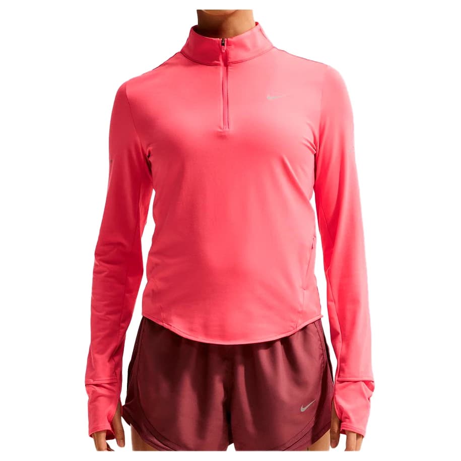 Дамска тениска Nike Women's Swift Dri-Fit UV 1/2-Zip Running Top Running shirt - Sea Coral / Reflective Silver