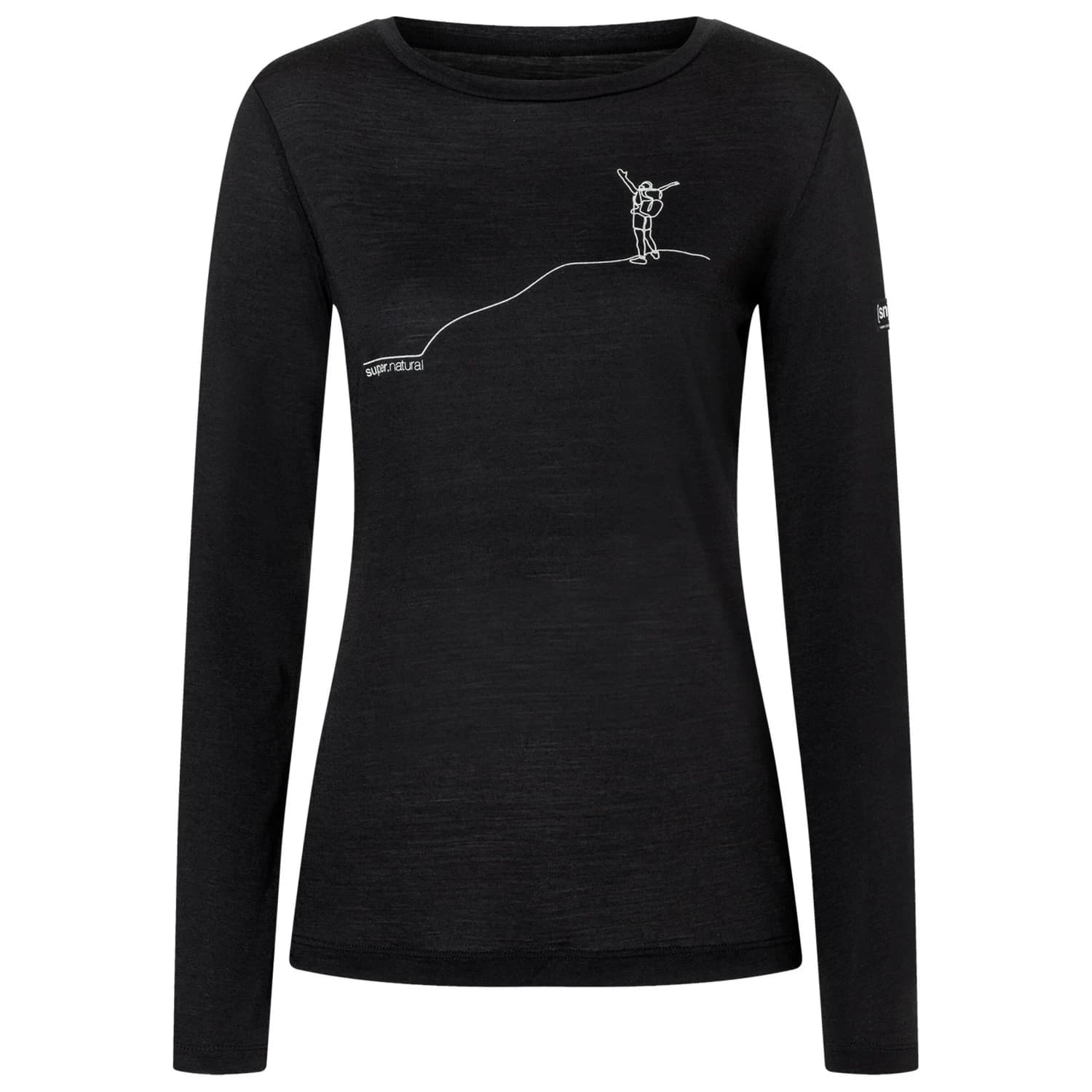 Дамска блуза с дълъг ръкав super.natural Women's Bergglück L/S Longsleeve - Jet Black / Feather Grey