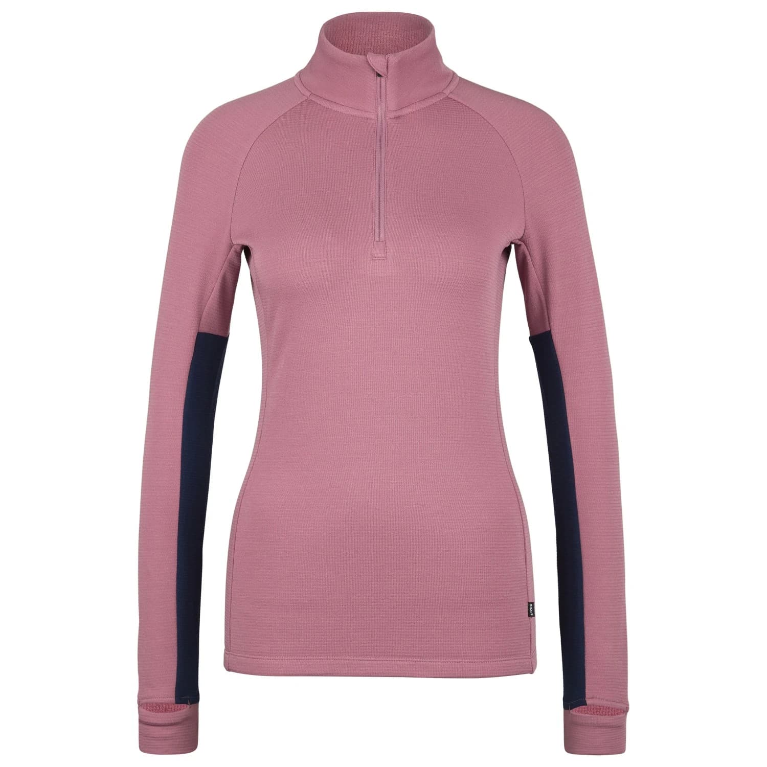 Дамско мериносово термобельо Stoic Women's MerinoSoft245 TuleboSt. Half Zip Merino shirt - Dark Orchid / Navy Blue
